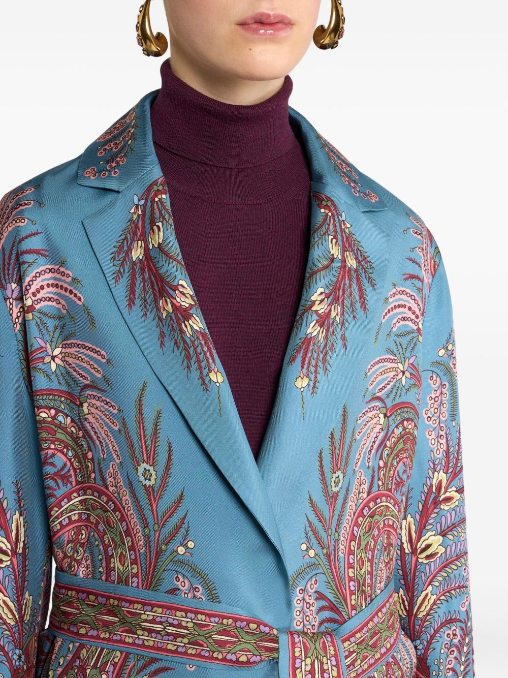 paisley-print silk jacket - 4
