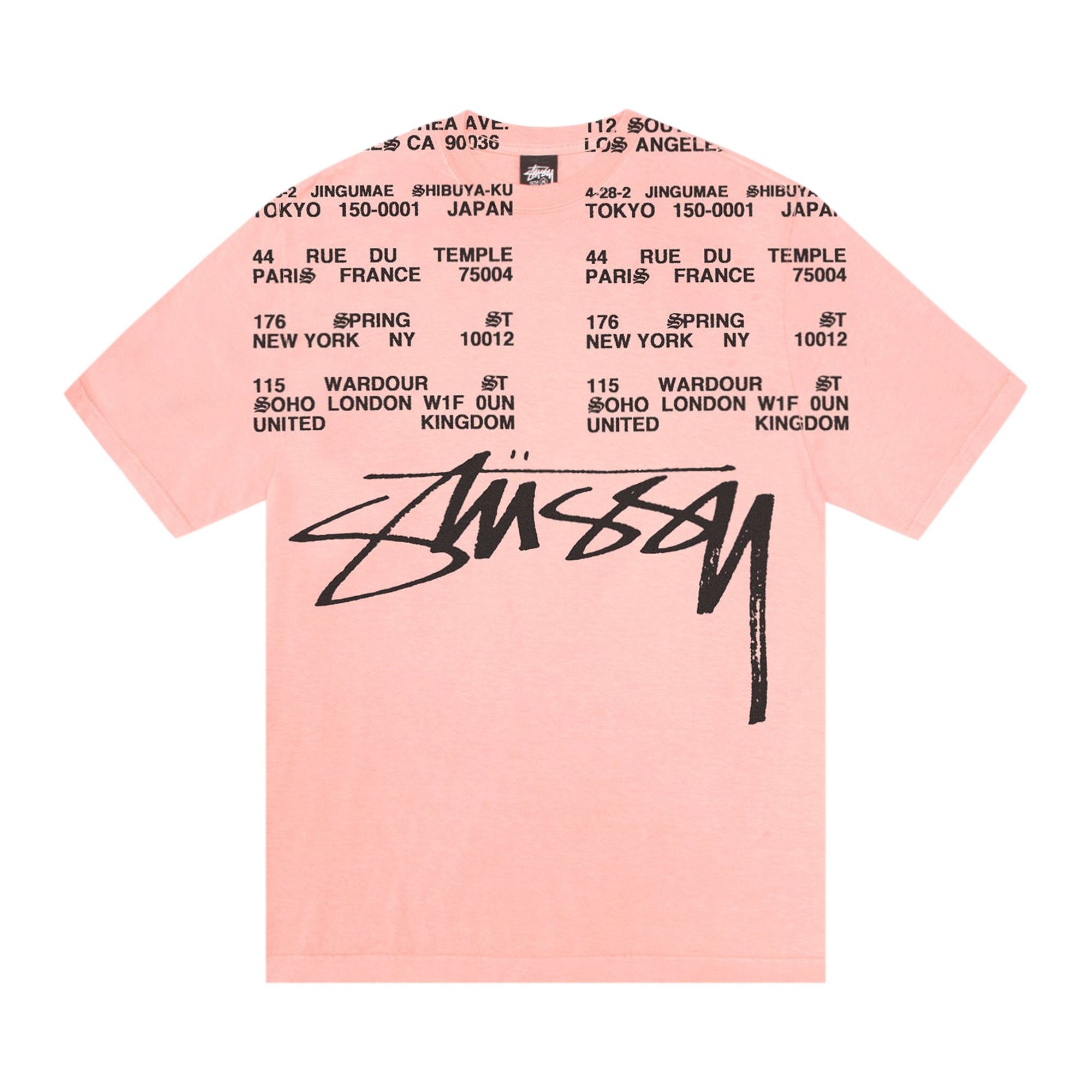Tシャツ・カットソー Stussy Locations Pigment Dyed T-Shirt Coral Stussy Locations Pigment Dyed T-Shirt Coral | eBay