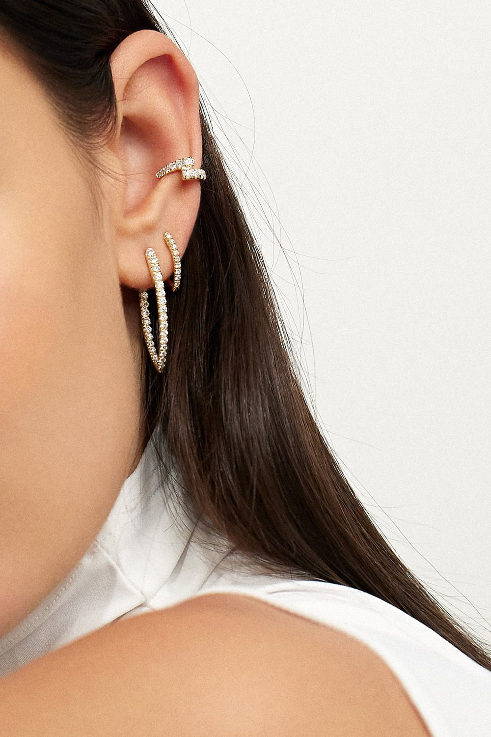 Medium Cristina Diamond Earrings - Yellow Gold - 4