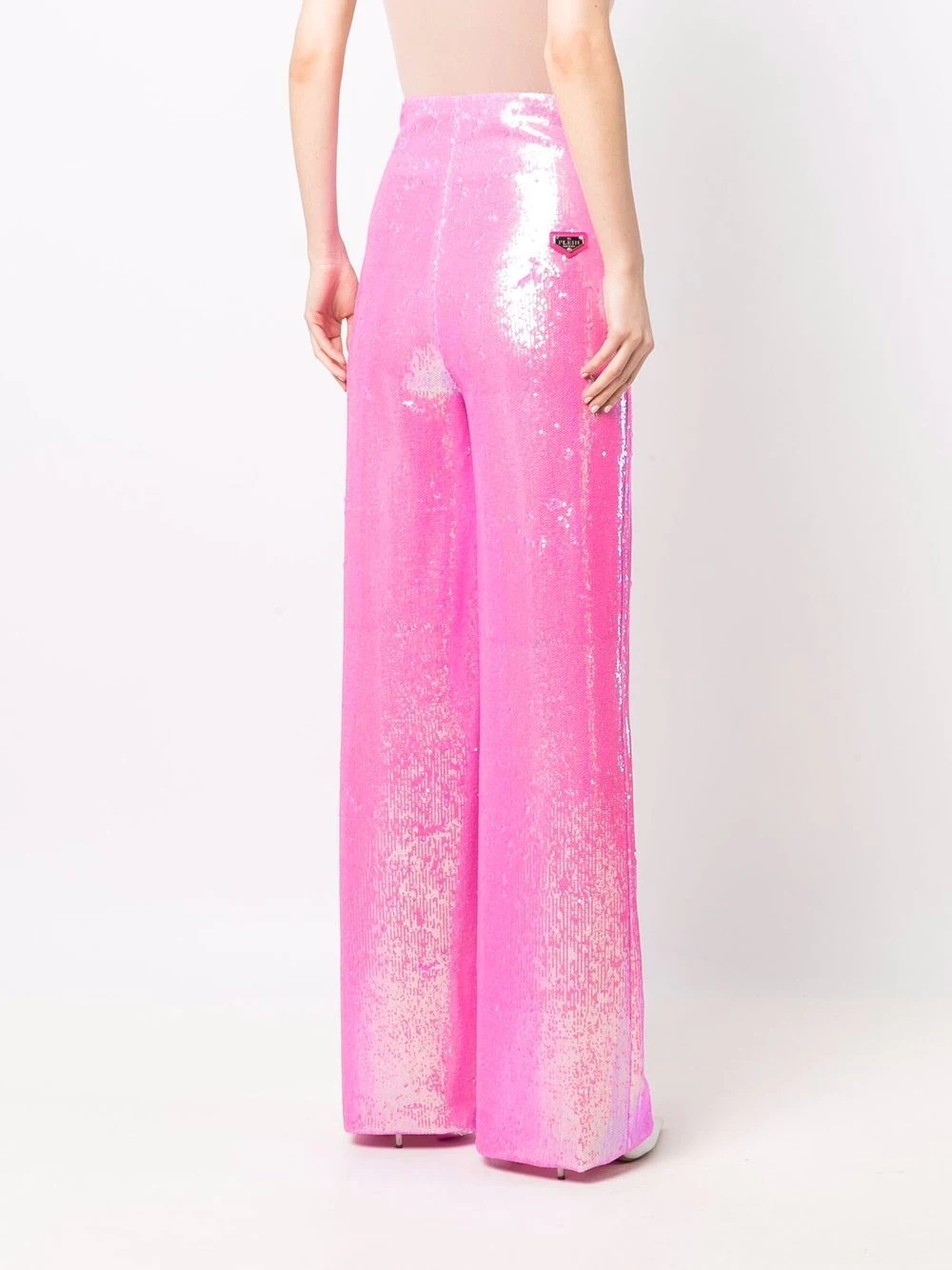 wide-leg embellished trousers - 4