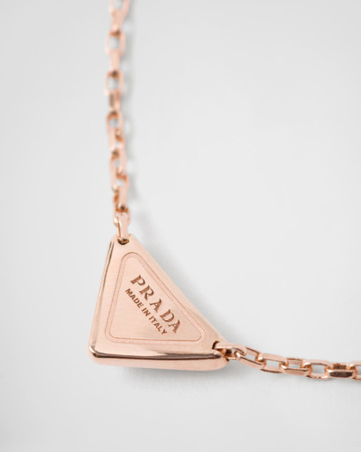 Prada Eternal Gold necklace in pink gold with nano triangle pendant outlook