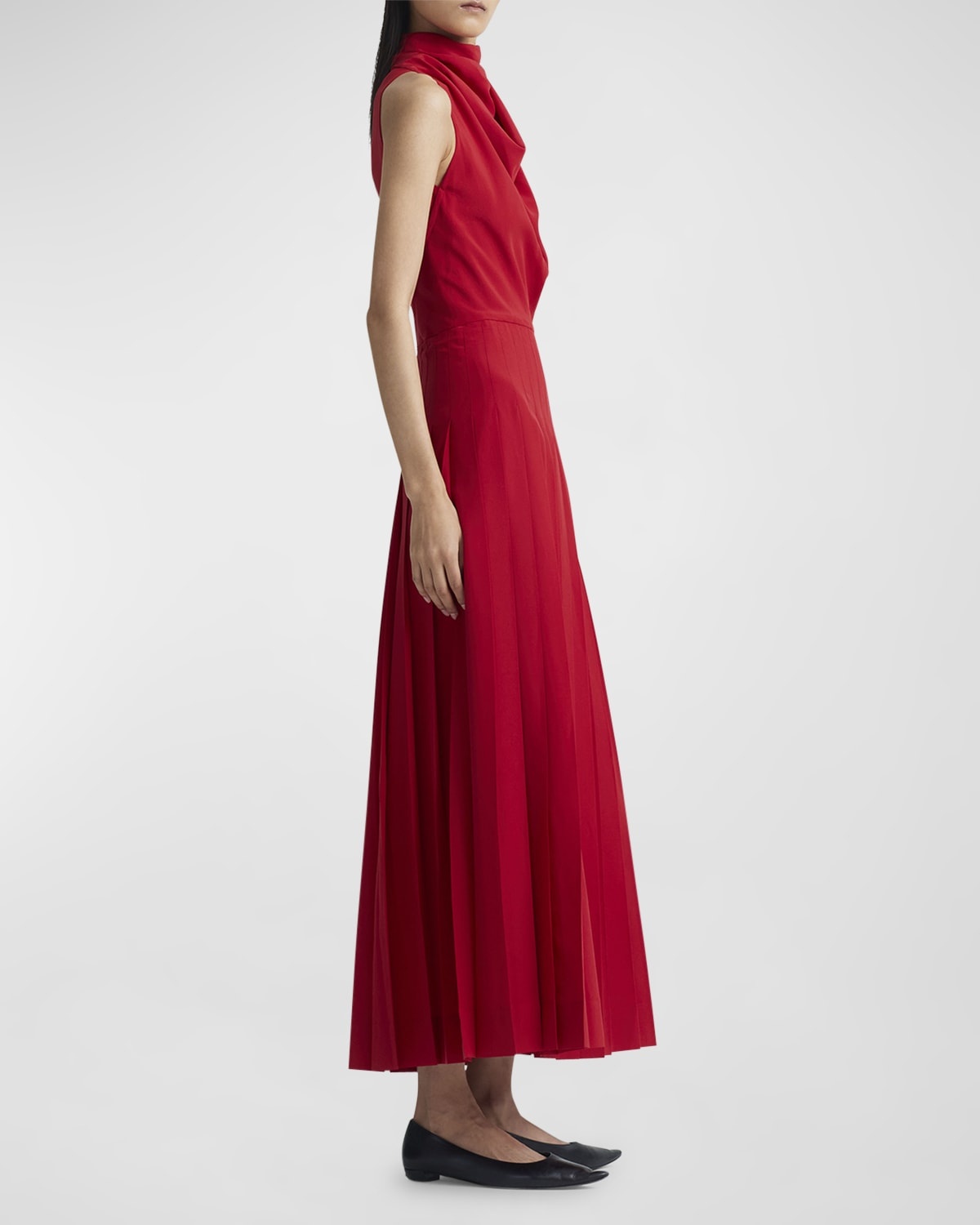 Nathalie Turtleneck Sleeveless Pleated Maxi Dress - 3