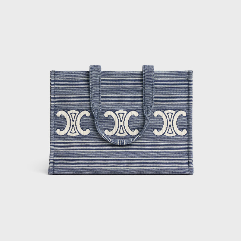 Large Cabas Thais IN Striped Textile With Triomphe 1