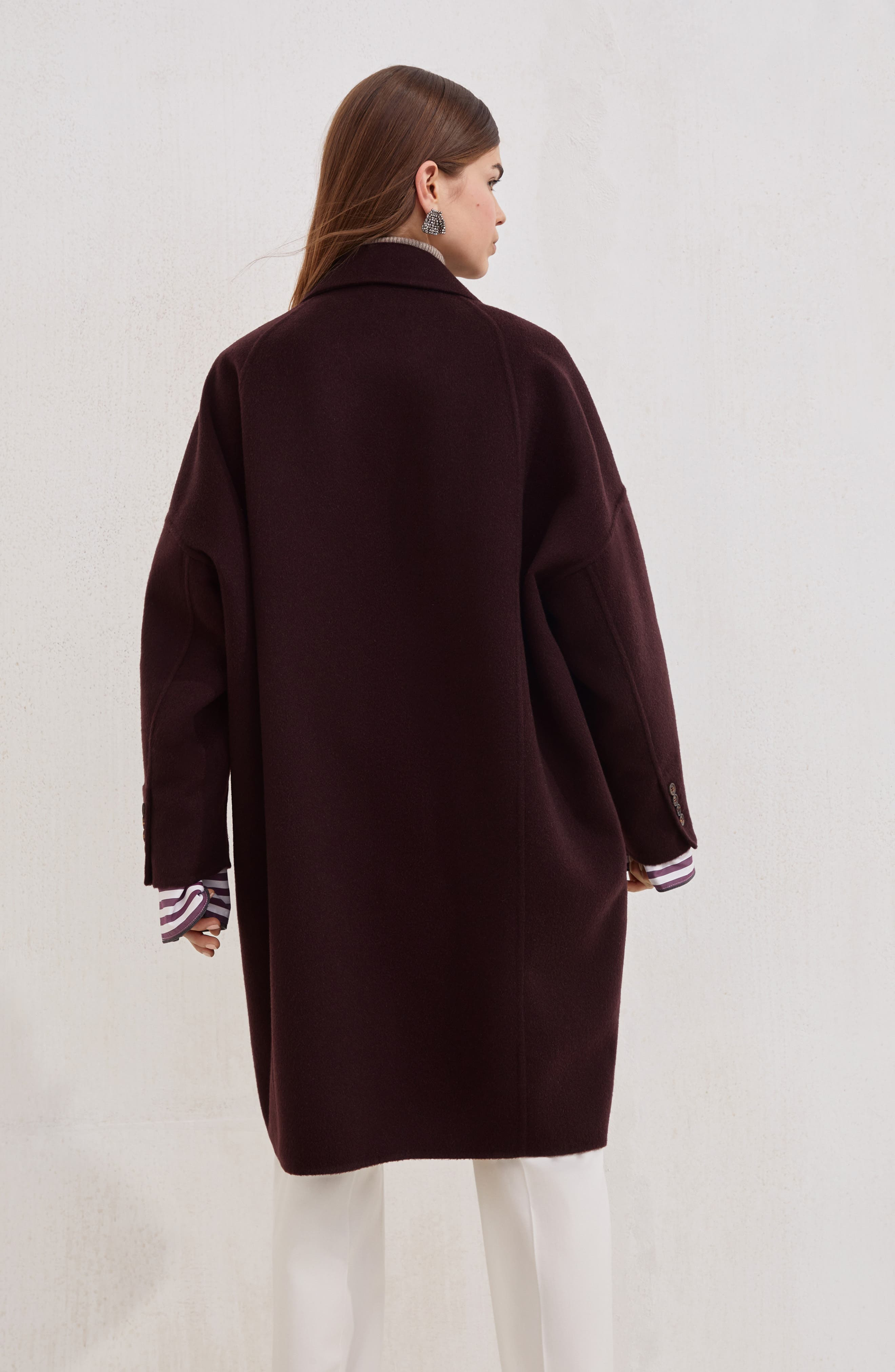 Brunello Cucinelli Handcrafted coat in Burgundy at Nordstrom - 3