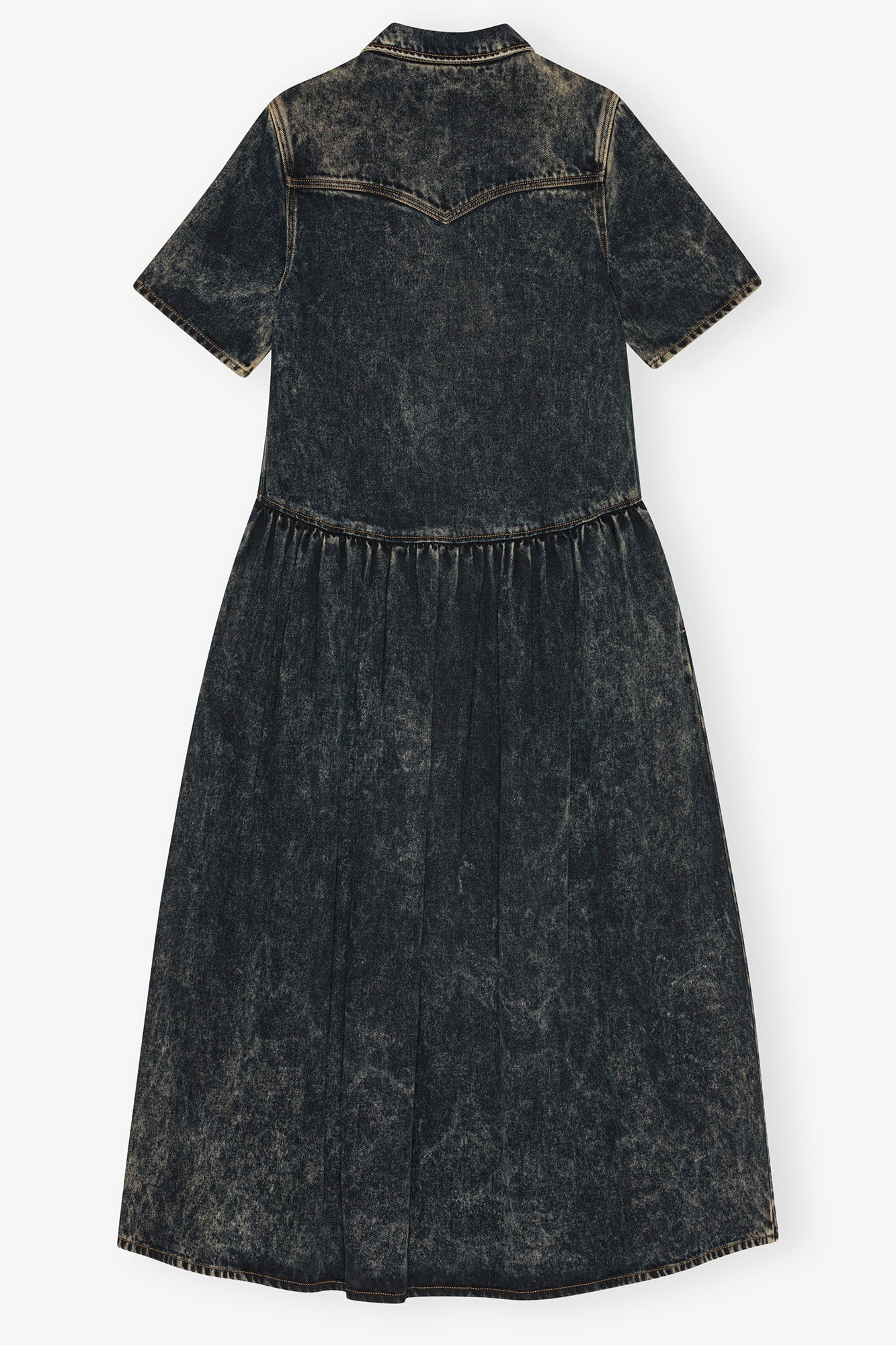 BLACK WASHED DENIM DRESS - 6