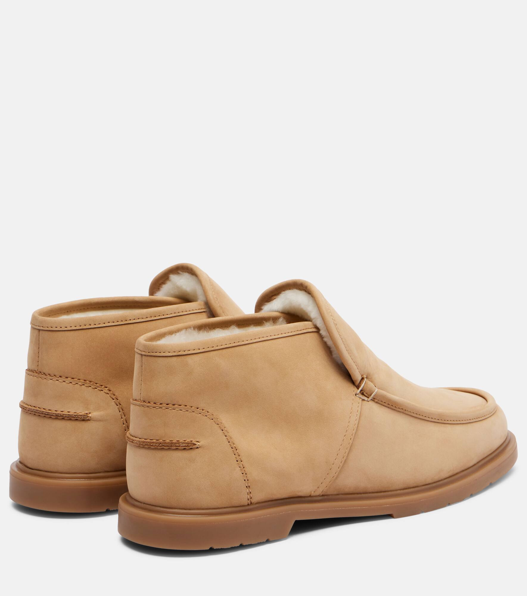 Shearling-lined suede ankle boots - 2