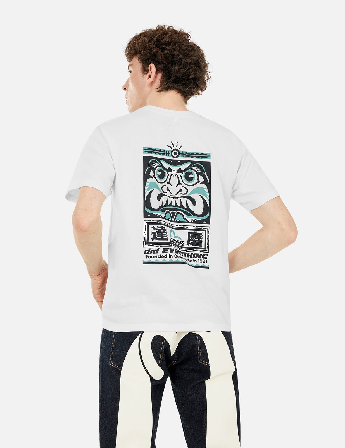 Seagull and Daruma Totem Print Regular Fit T-shirt - 5