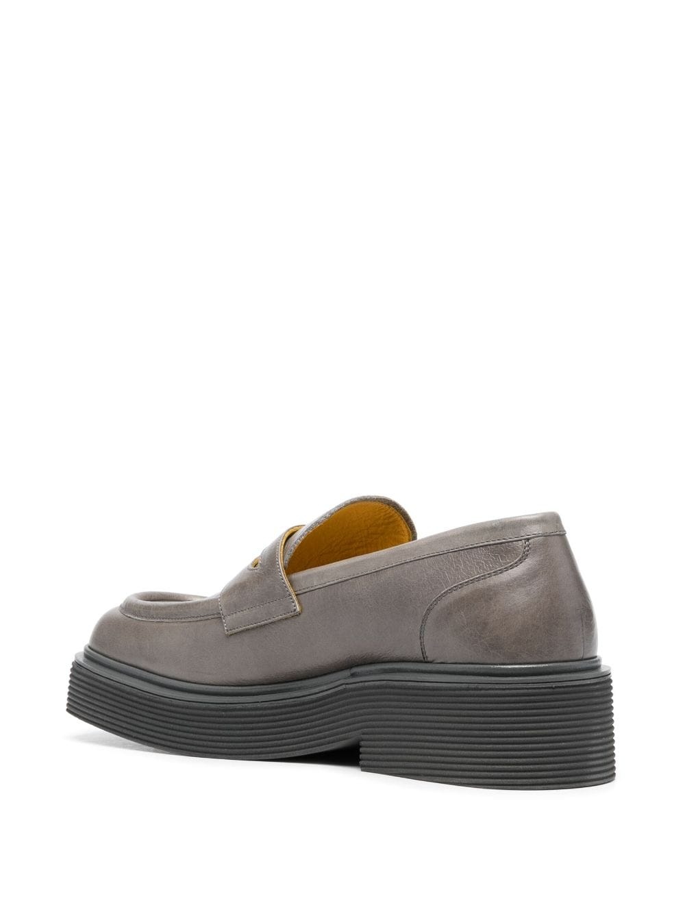 square-toe leather loafers - 3