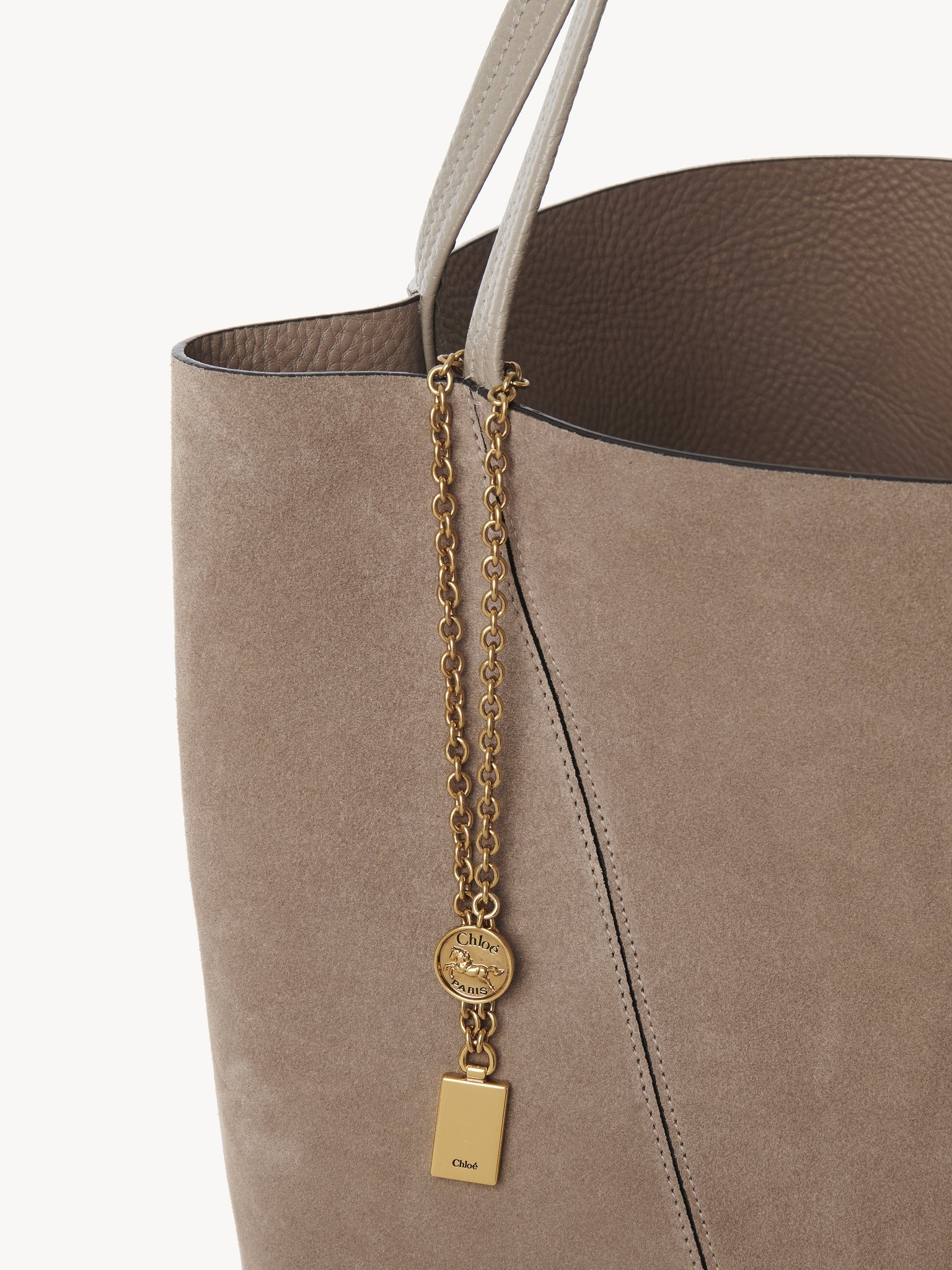 LARGE CHLOÉ SPIN TOTE BAG IN SUEDE LEATHER - 7