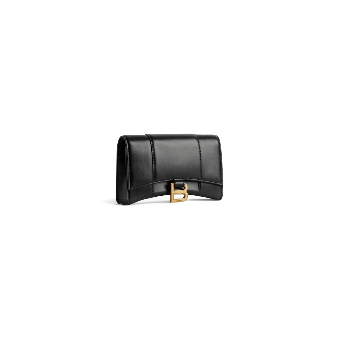 Women's Hourglass Wallet On Chain Box in Black - 2