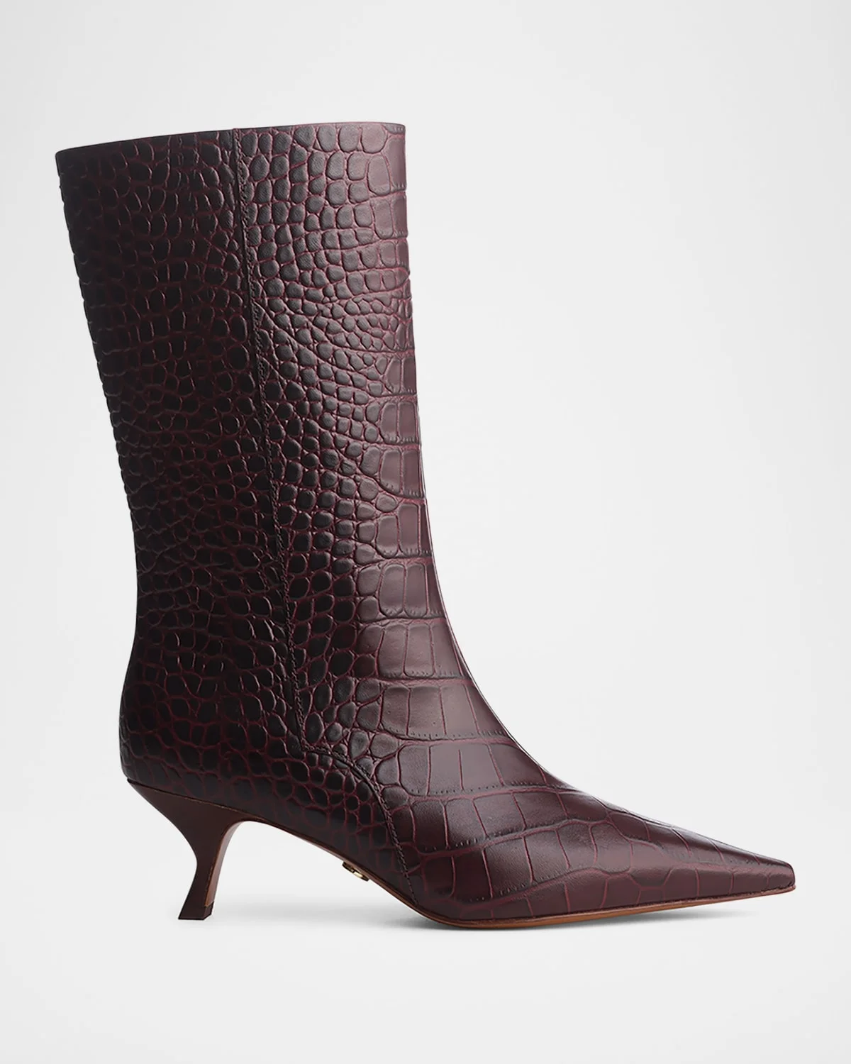 Mott Croc-Embossed Leather Boots - 1