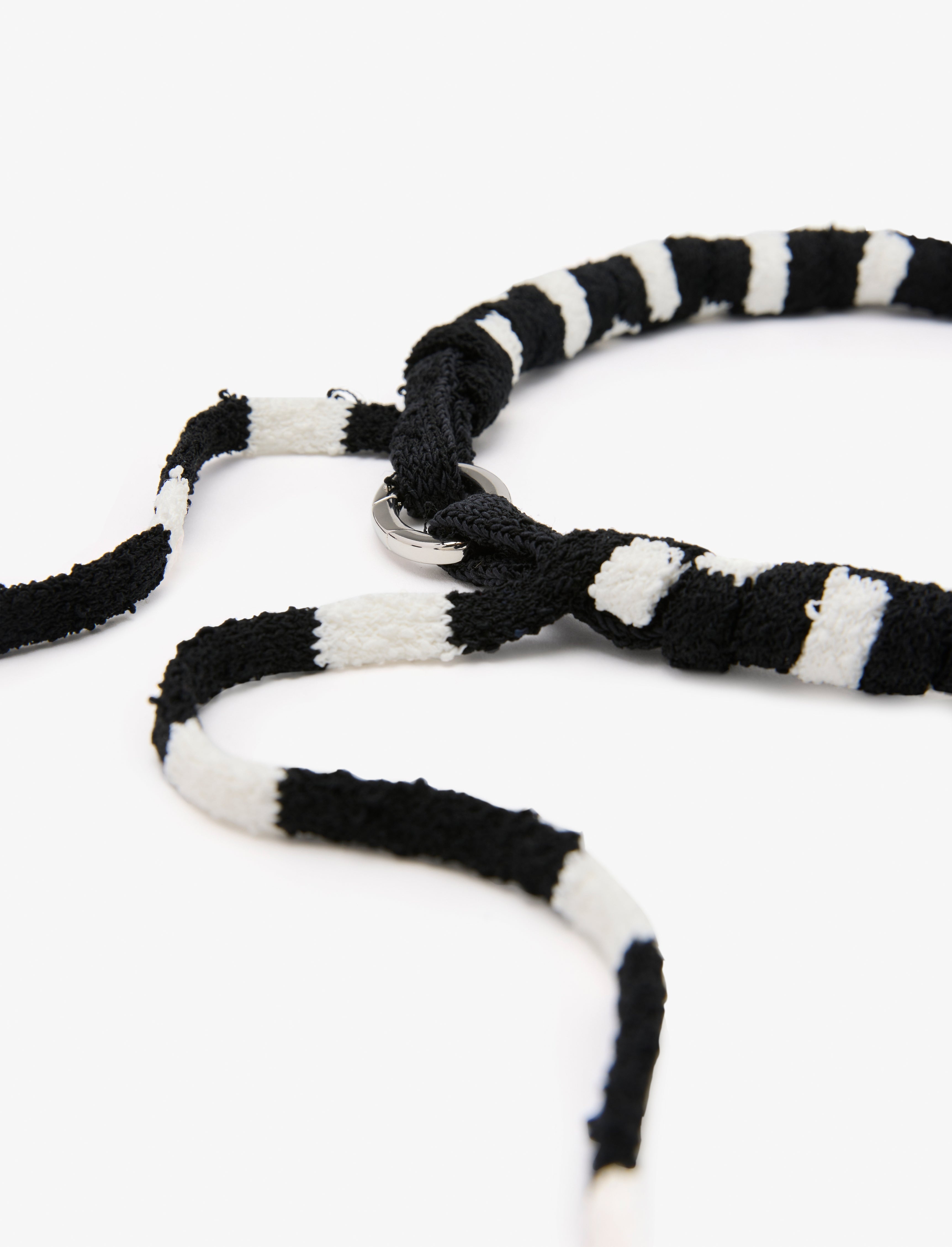 Striped Knit Rolo Necklace - 5
