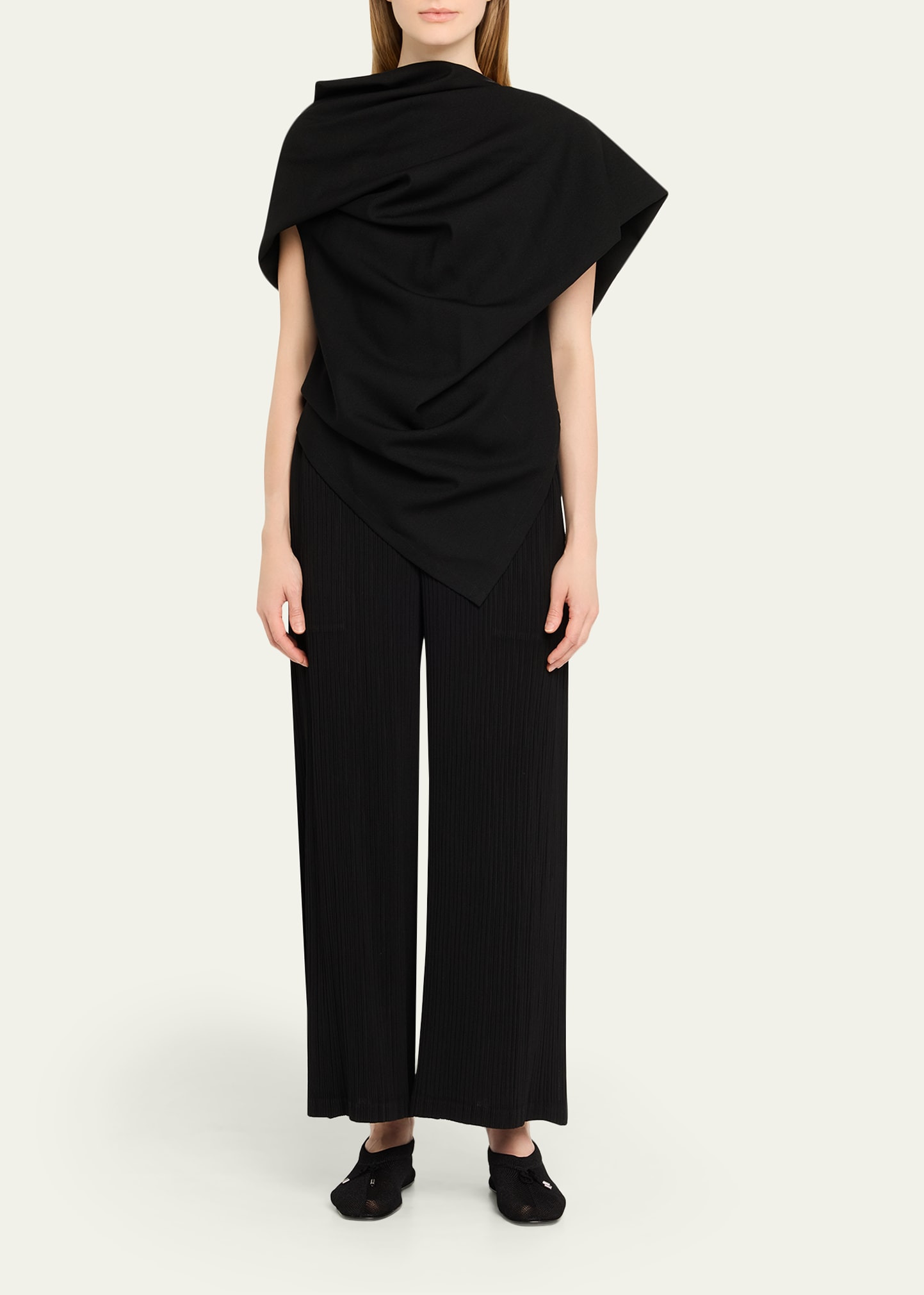 Uni-Form Draped Asymmetric Wool Top - 2