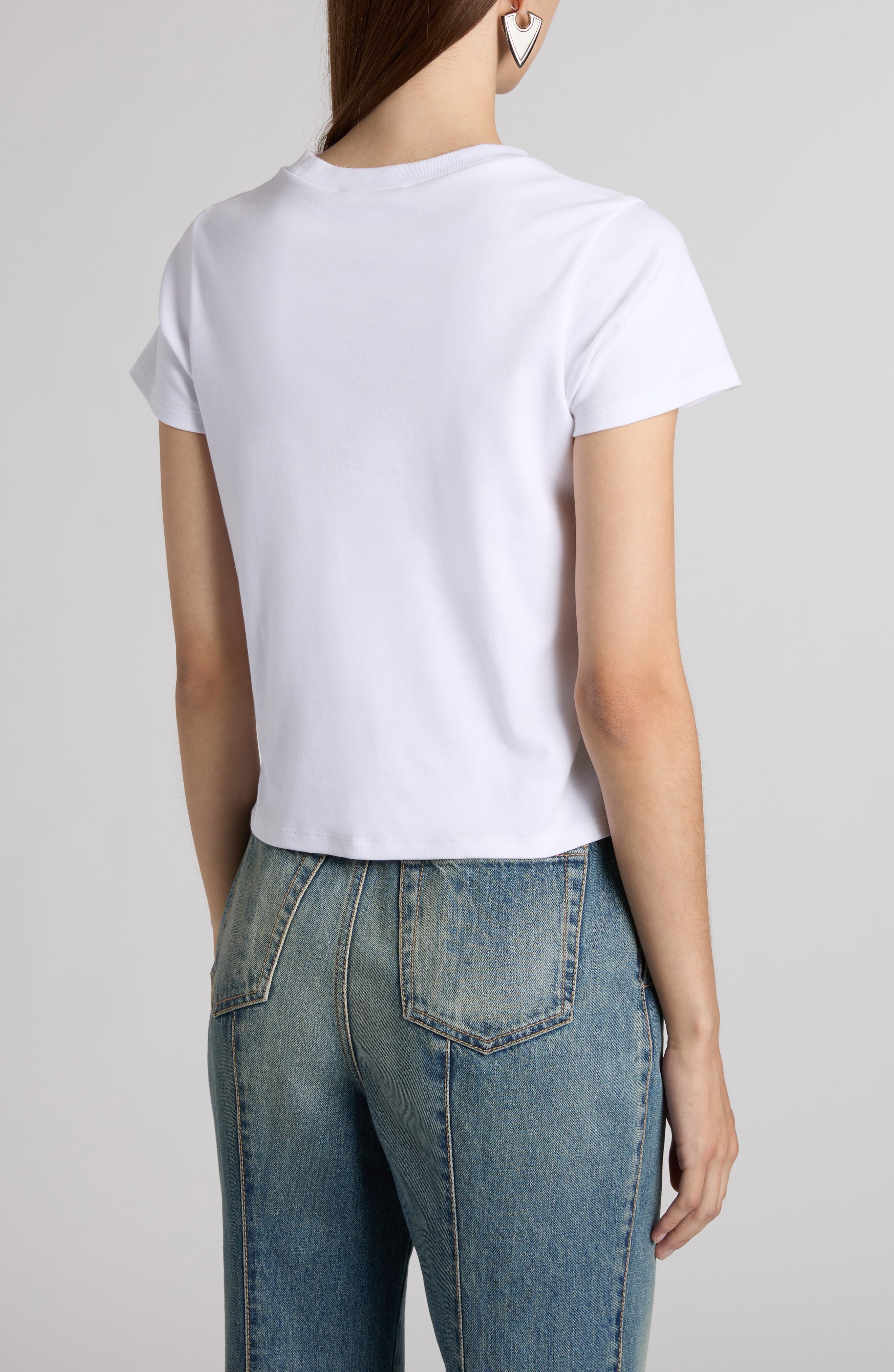 McQueen Embroidered Skull T-Shirt in Optical White at Nordstrom - 2