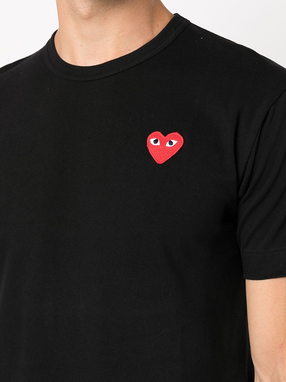 embroidered heart-logo cotton T-shirt - 5