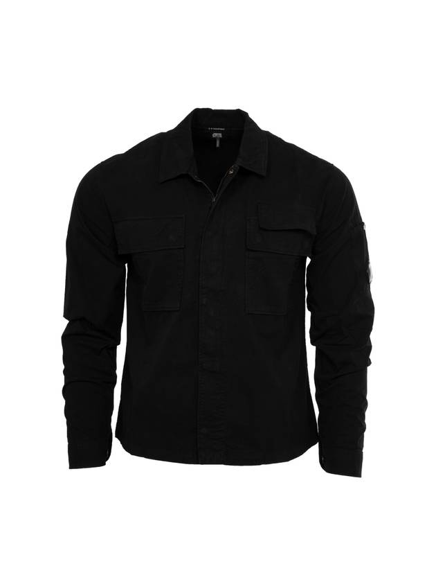 Gabardine Long Sleeve Shirt Black - 1