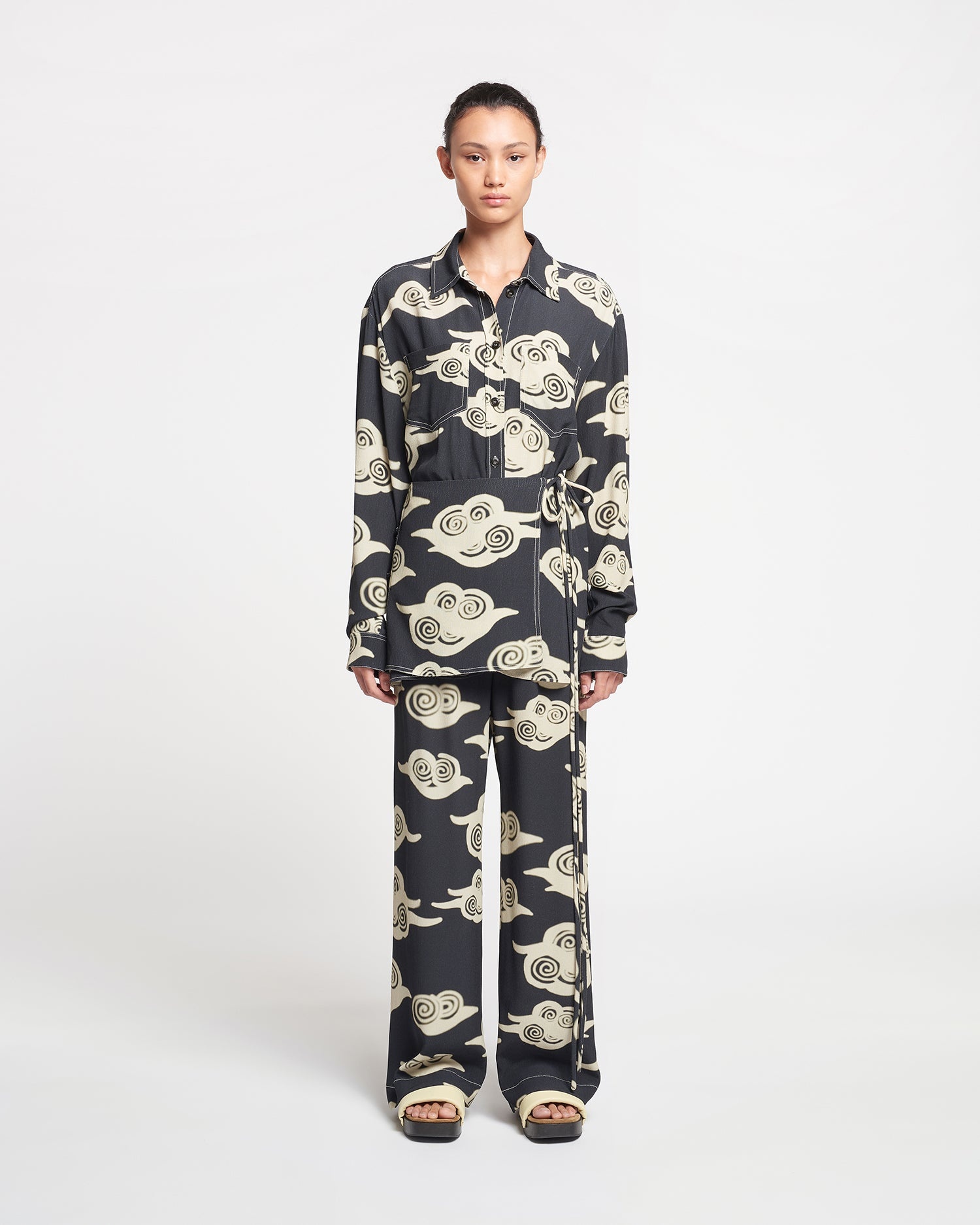 Printed Crepe Pants - 4
