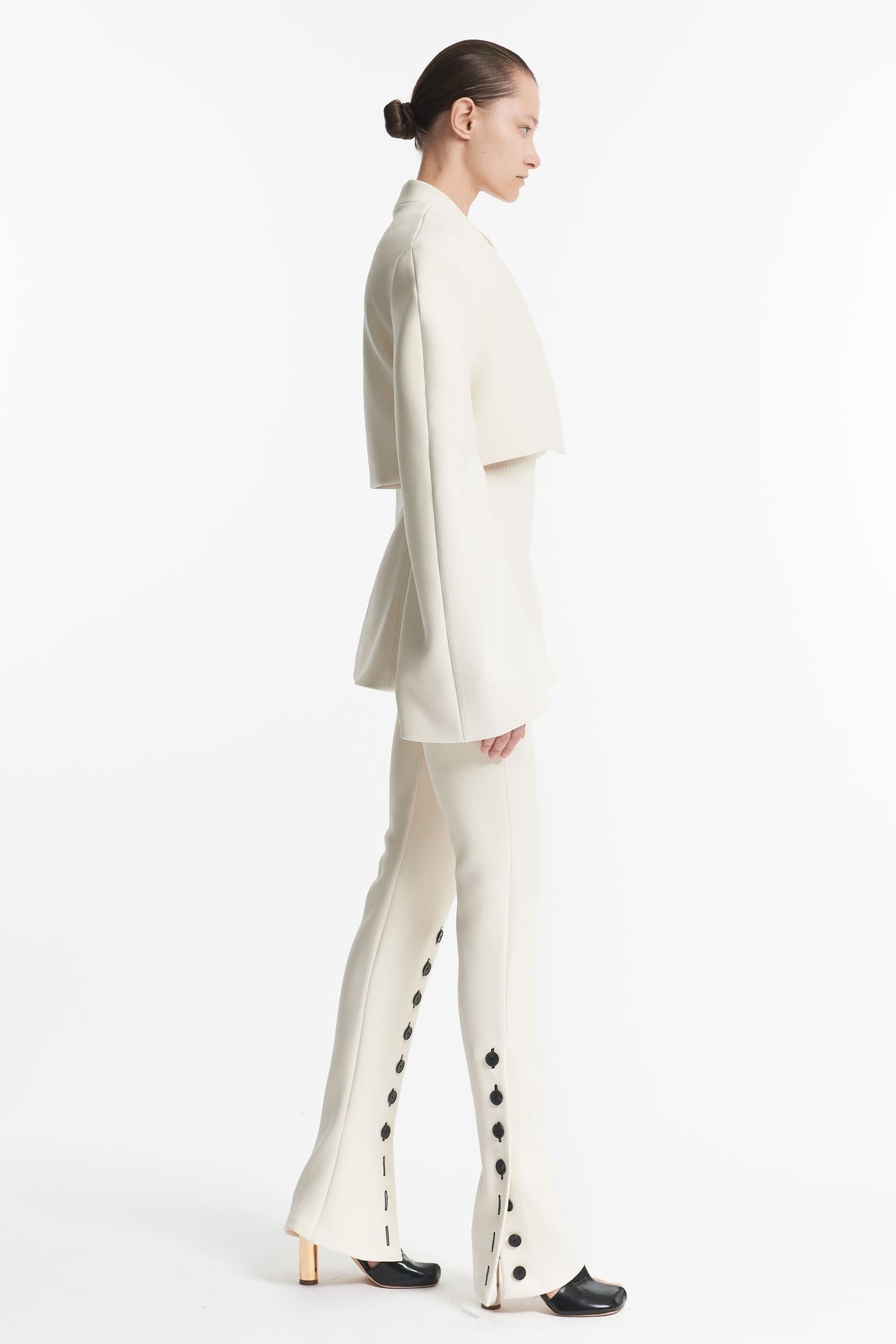 ROUNDED SLEEVE CROPPED JACKET IVORY - 5