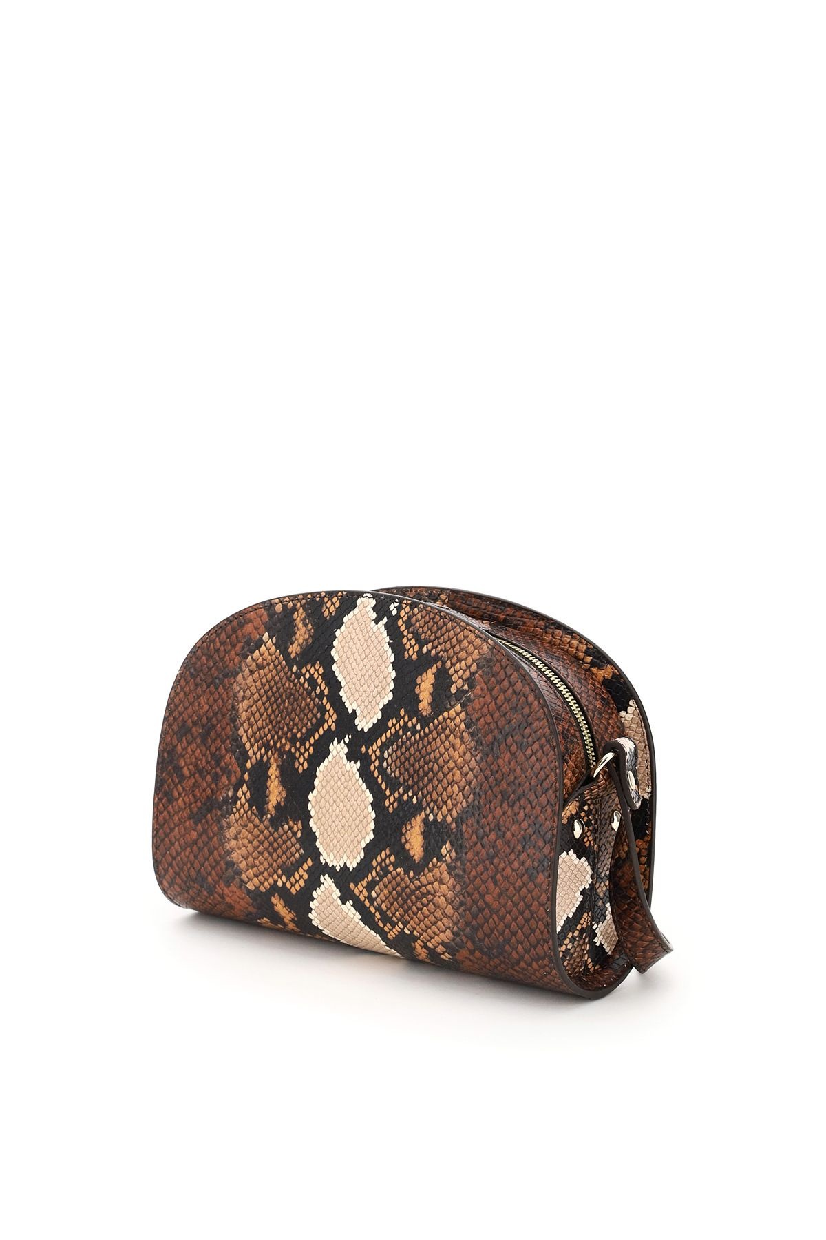 DEMI LUNE PYTHON  PRINT LEATHER CROSSBODY BAG - 2