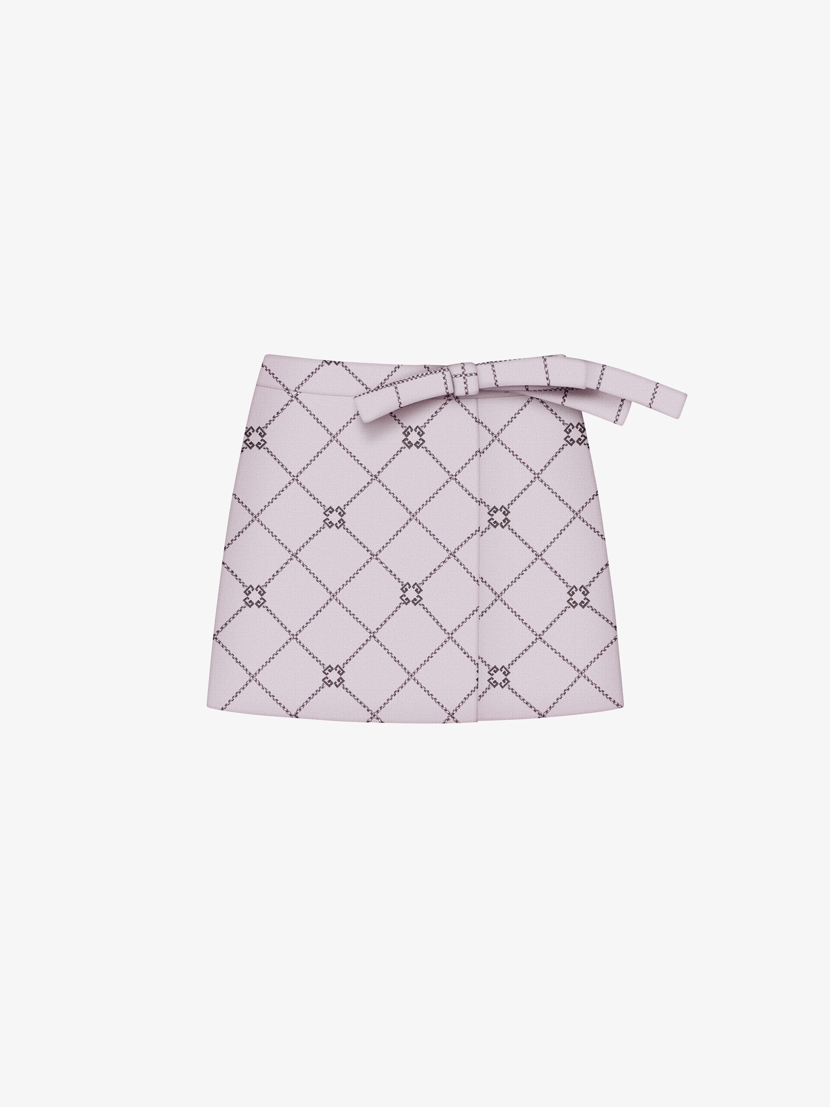 MINI CHECKED SKIRT IN WOOL WITH MONOGRAM 72 - 1