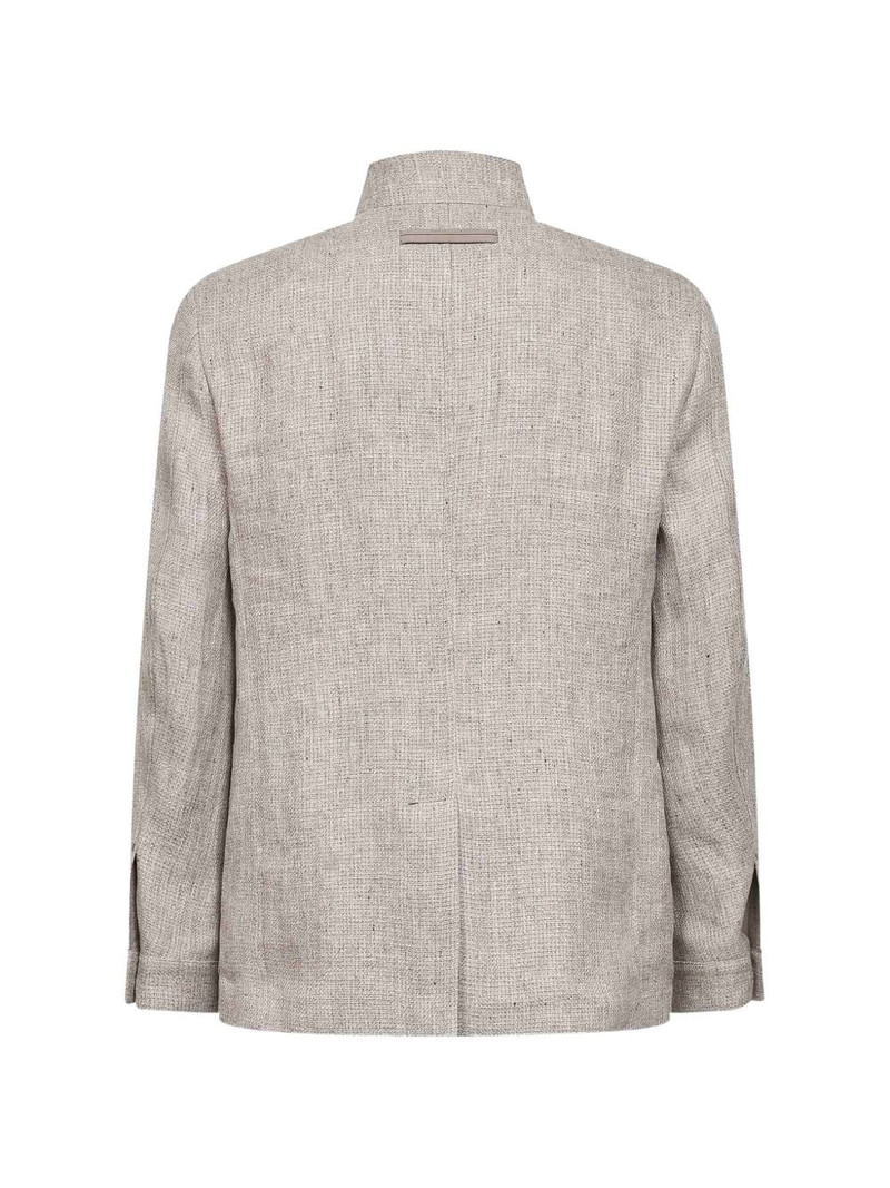 ZEGNA Il Conte Oasi button micro-check jacket outlook