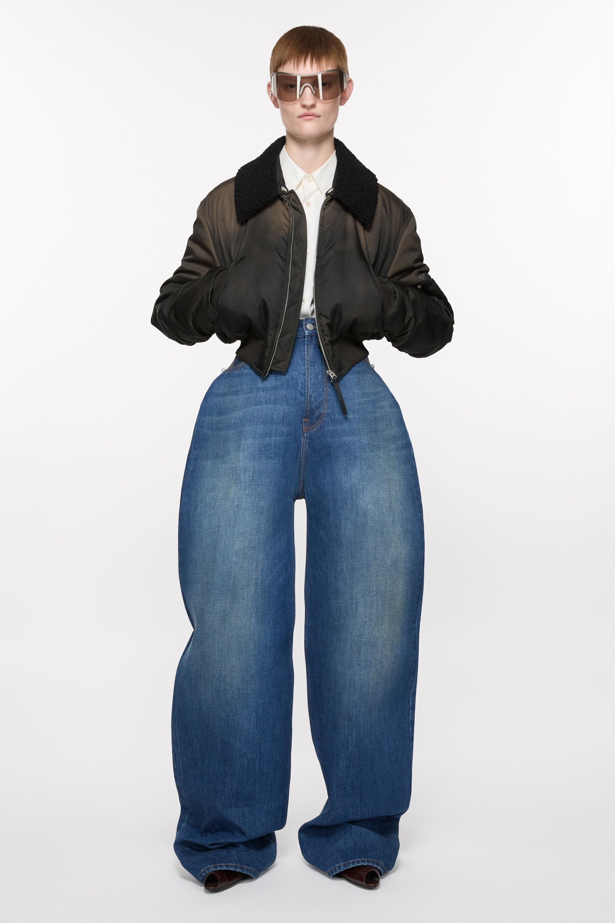 Bomber jacket furry collar - Dark brown - 2