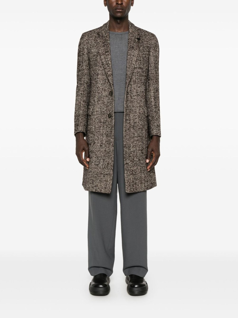 LARDINI brooch-detail coat outlook