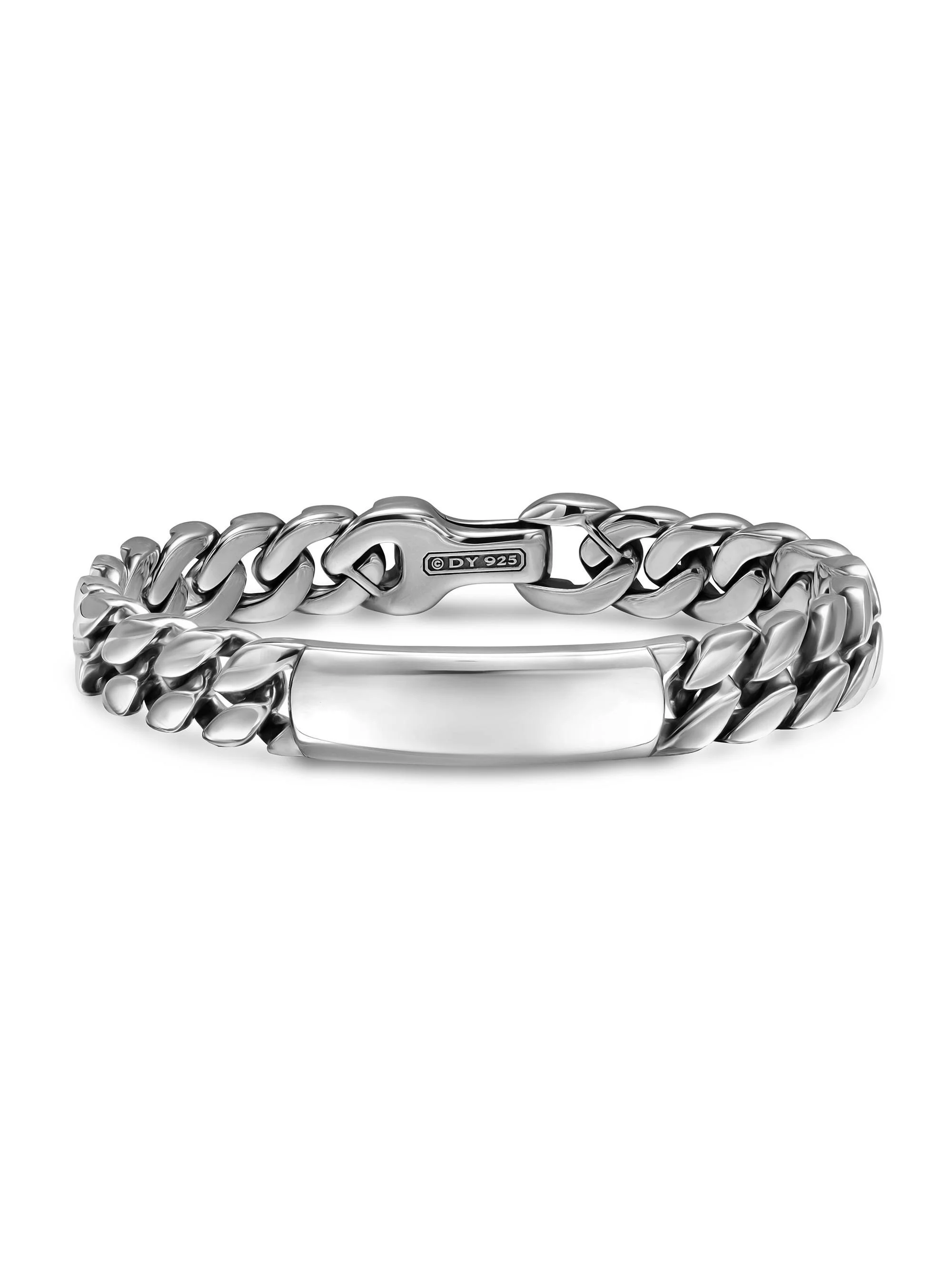 Men's Curb Chain ID Bracelet in Sterling Silver, 11.5MM - Silver - 1