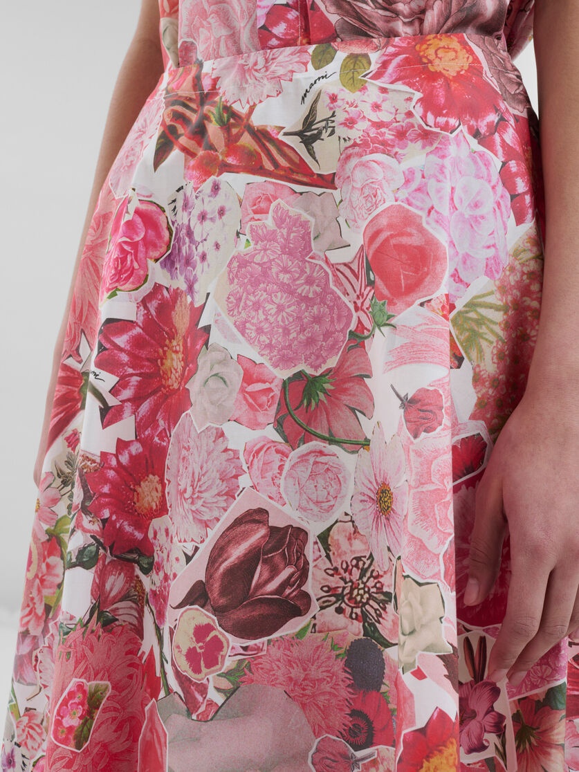 PINK POPLIN CIRCLE SKIRT WITH REQUIEM PRINT - 4