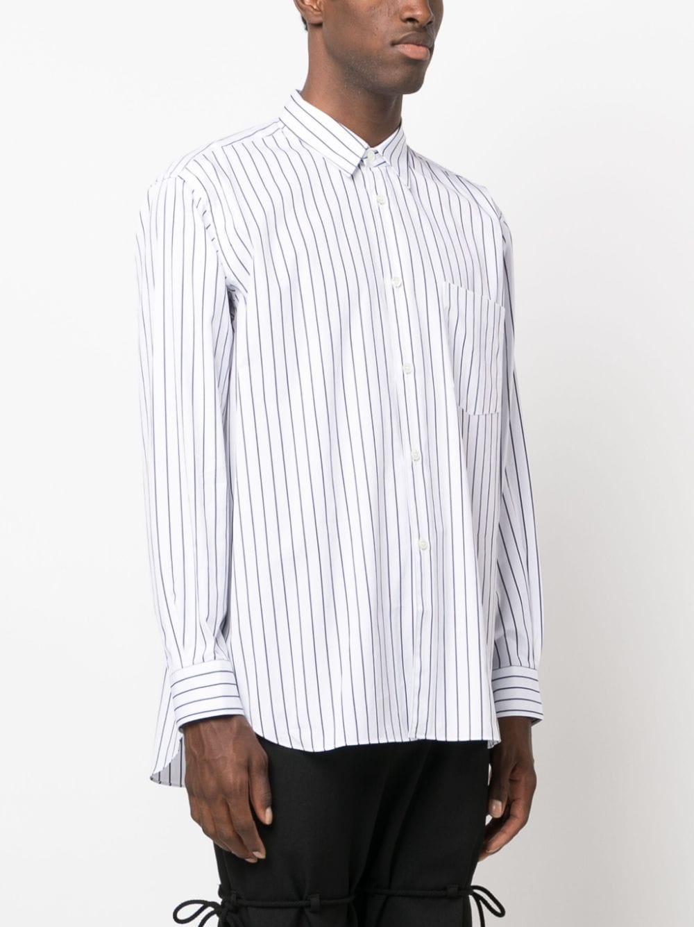 striped long-sleeve cotton shirt - 3
