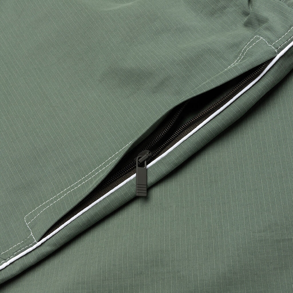 CONTRAST WHITE STITCHING TRACK PANTS - DARK GREEN - 4