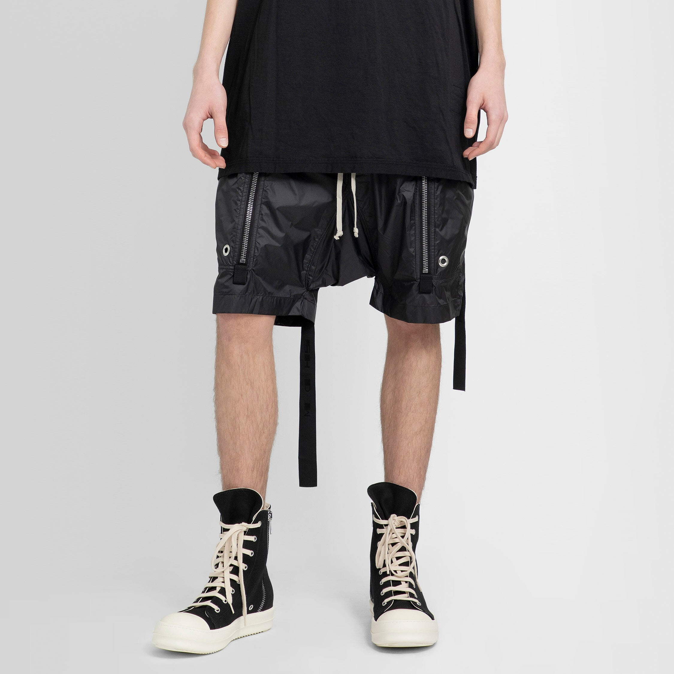 RICK OWENS MAN BLACK SHORTS - 6