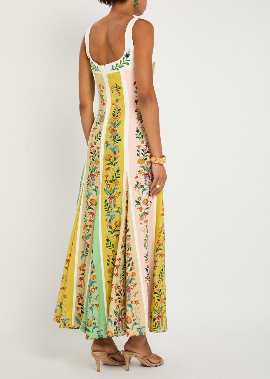 Farm Rio Striped Linen-blend Maxi Dress - 3