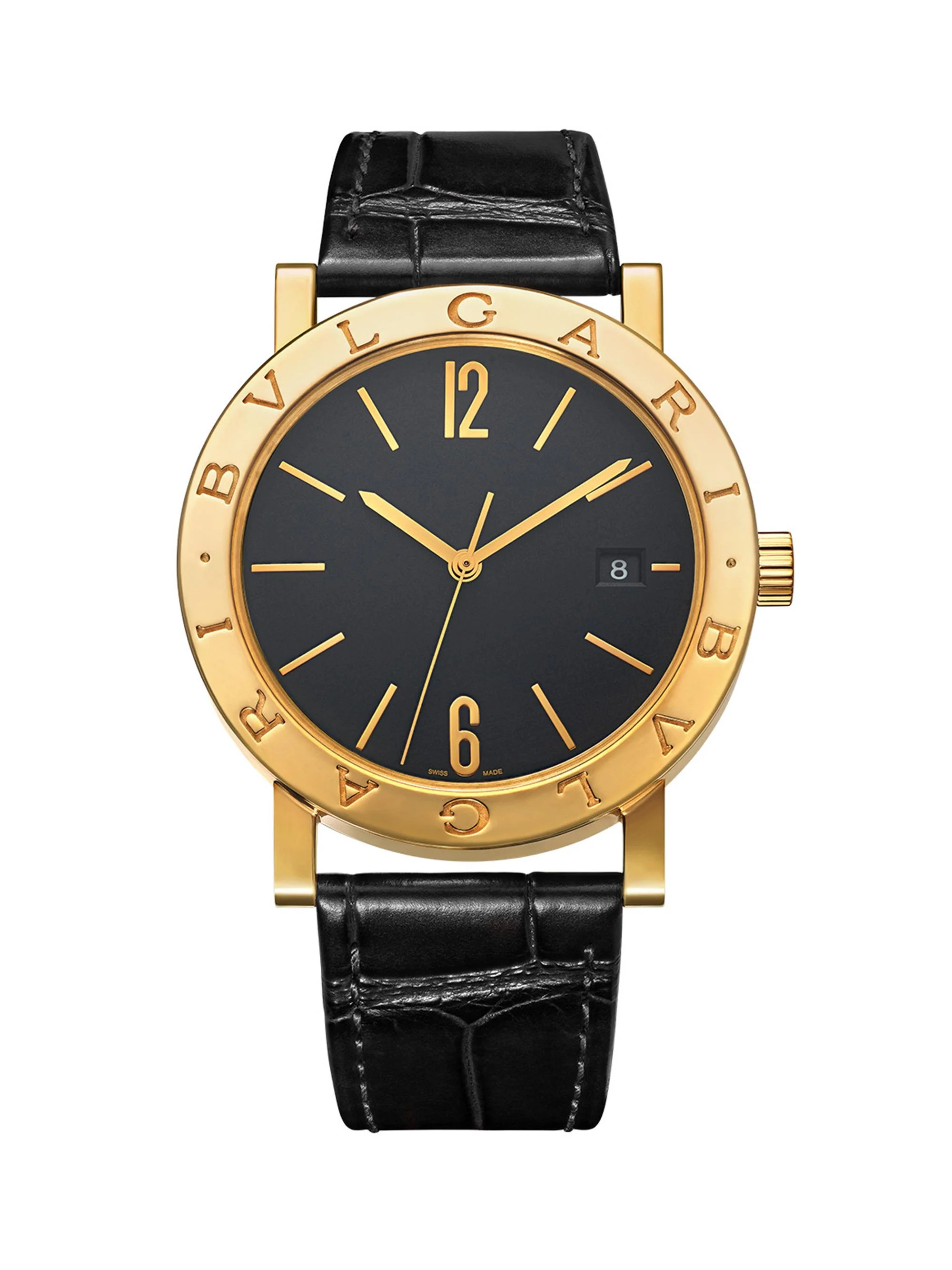 Men's 18K Yellow Gold & Alligator Leather Strap Watch/38MM - Black - 1