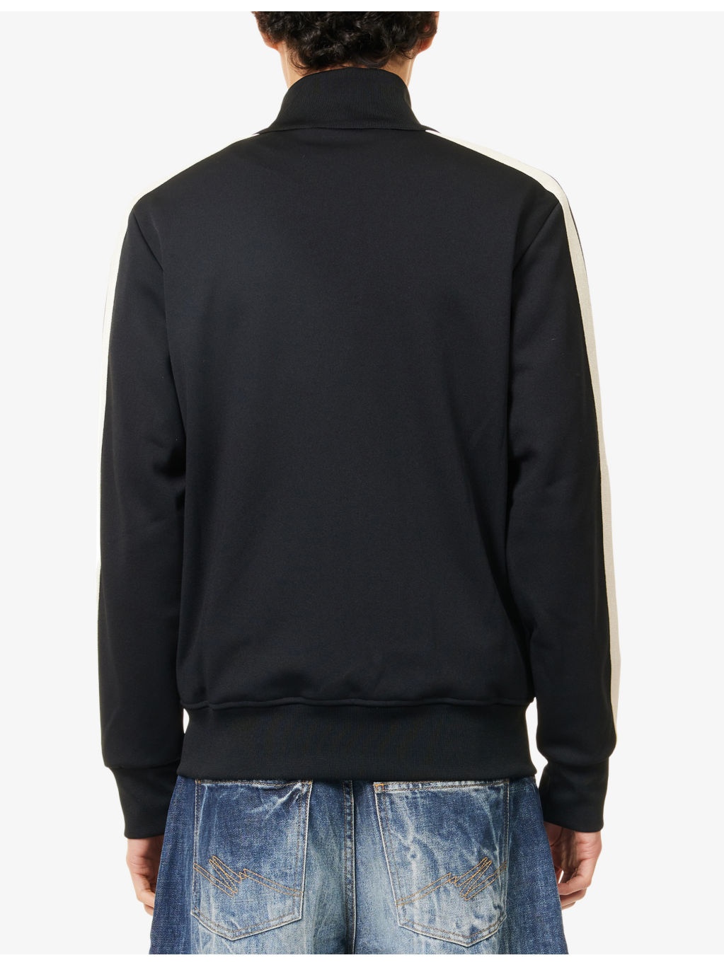Striped High-Neck Regular-Fit Woven Jacket - 4