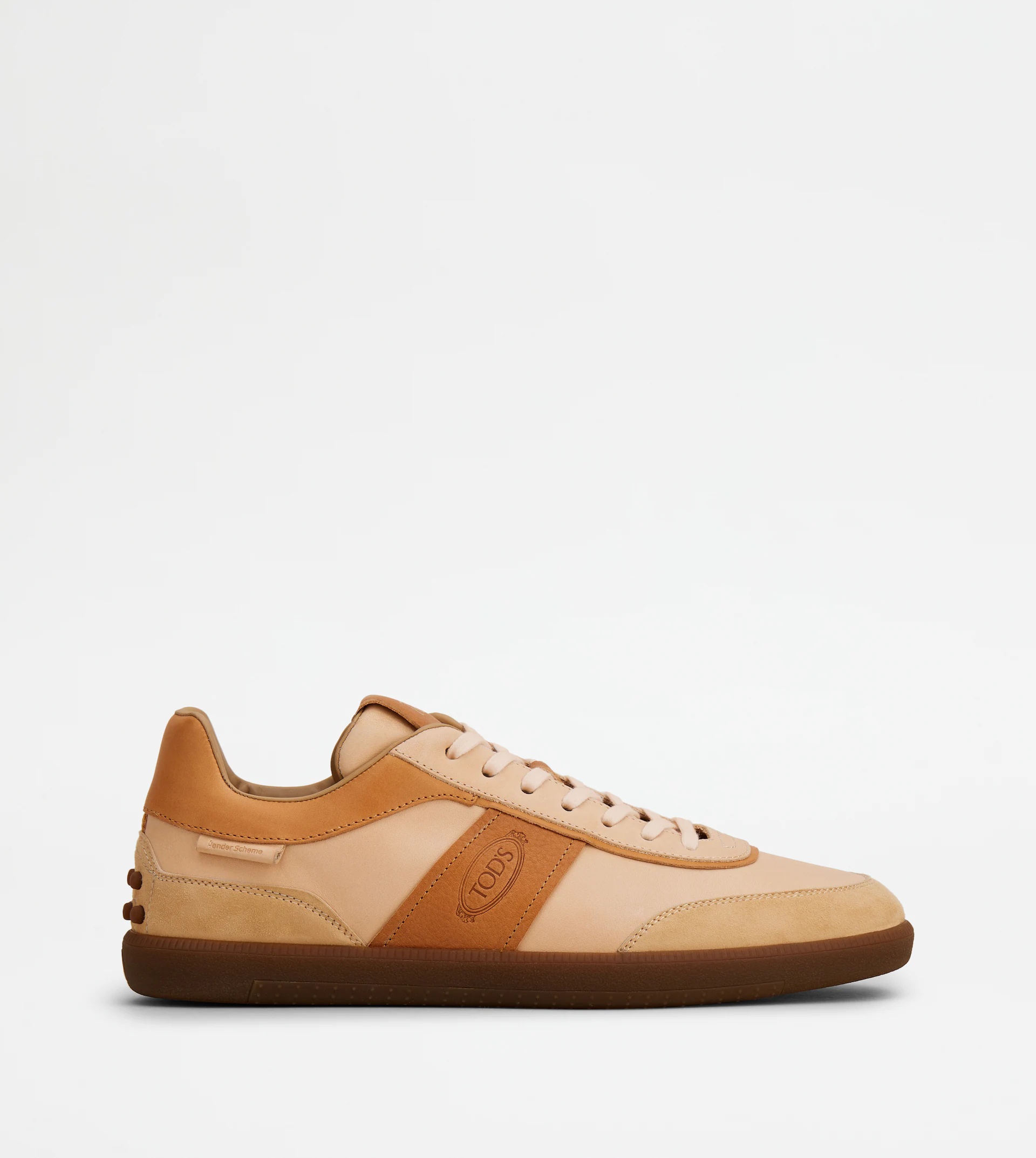 TOD'S TABS SNEAKERS IN LEATHER - BEIGE, BROWN - 1