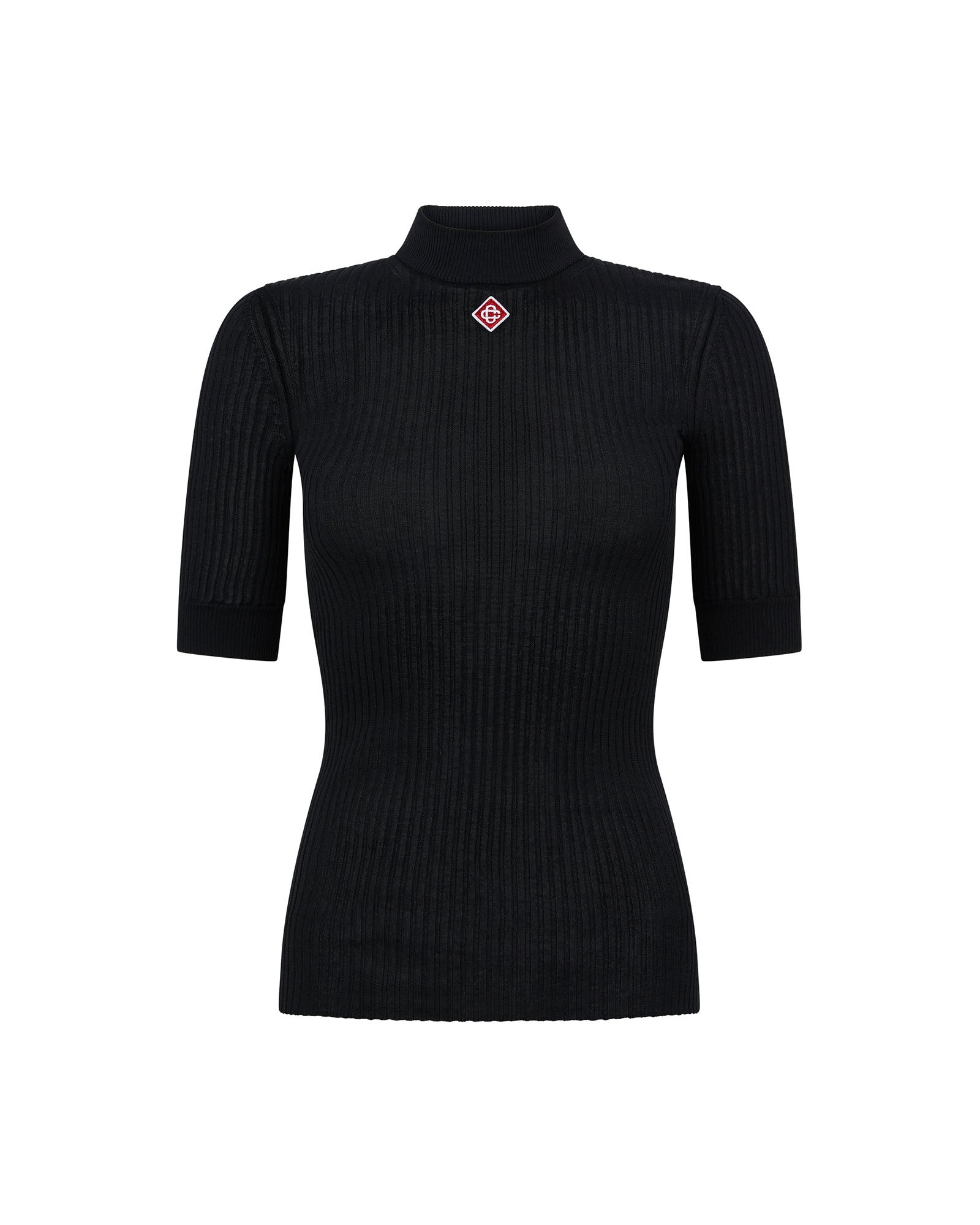 Rib High Neck Top - 1