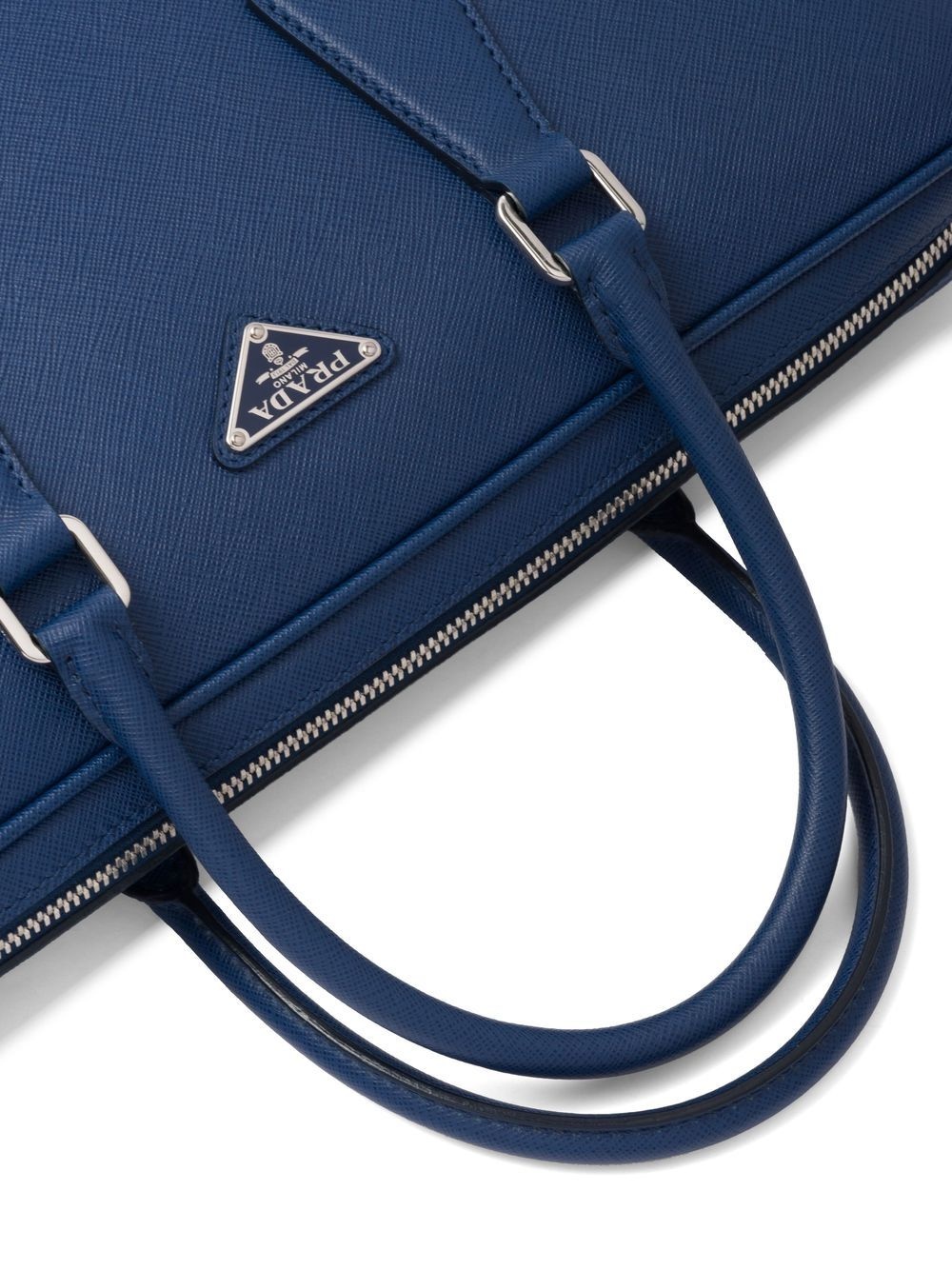 triangle-logo Saffiano leather briefcase - 5