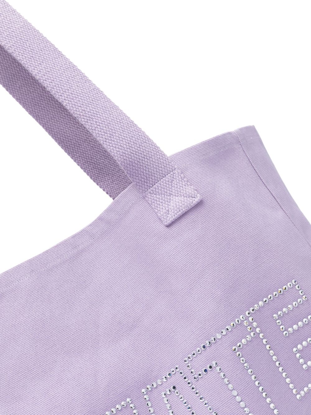 rhinestone-logo organic cotton tote bag - 4