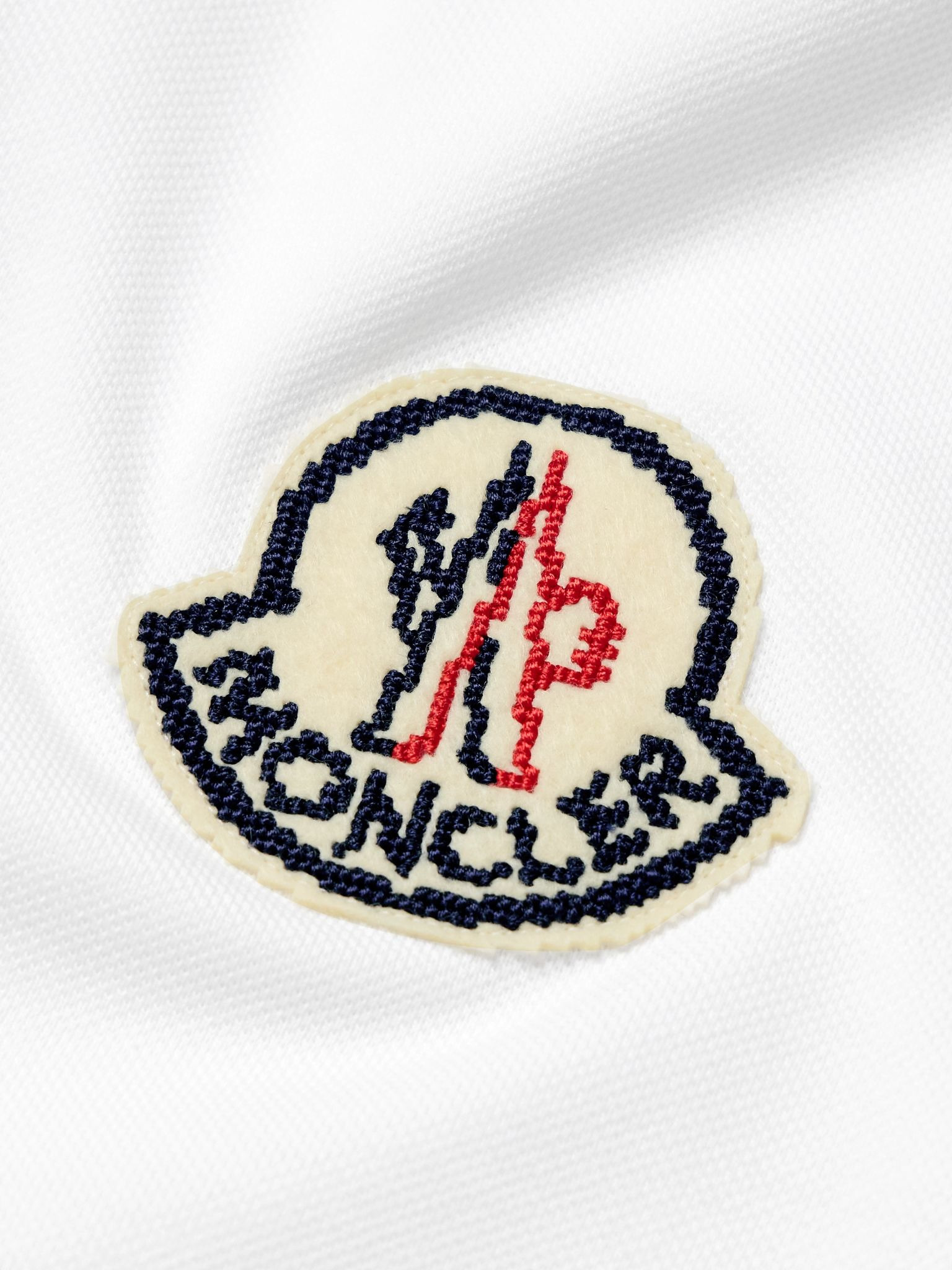 Logo-Appliquéd Cotton-Piqué Polo Shirt White - 4
