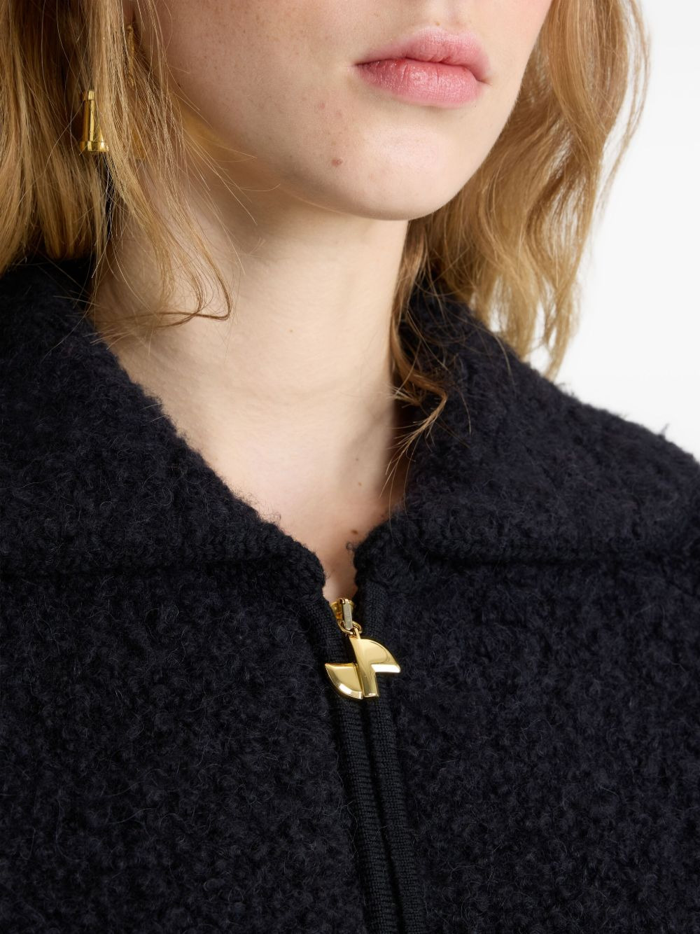 bouclé zip-front jacket - 4
