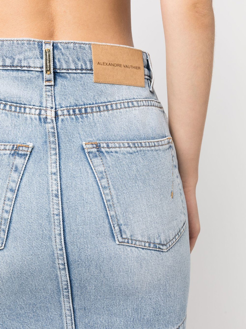 high-waisted denim skirt 5