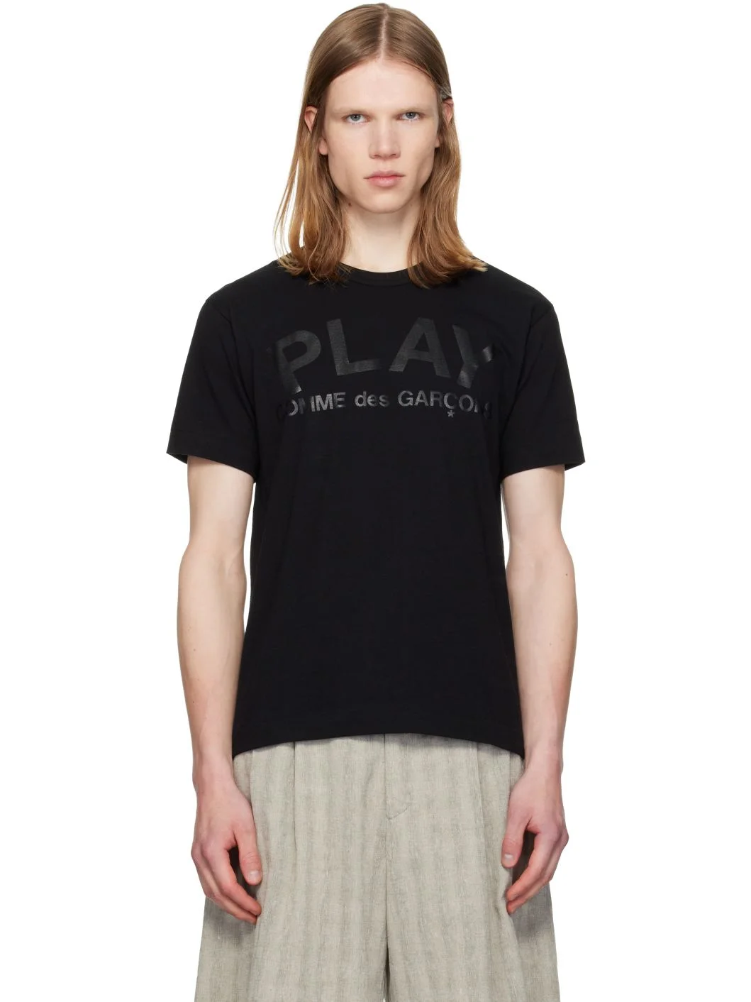 Black Logo Text T-shirt - 1