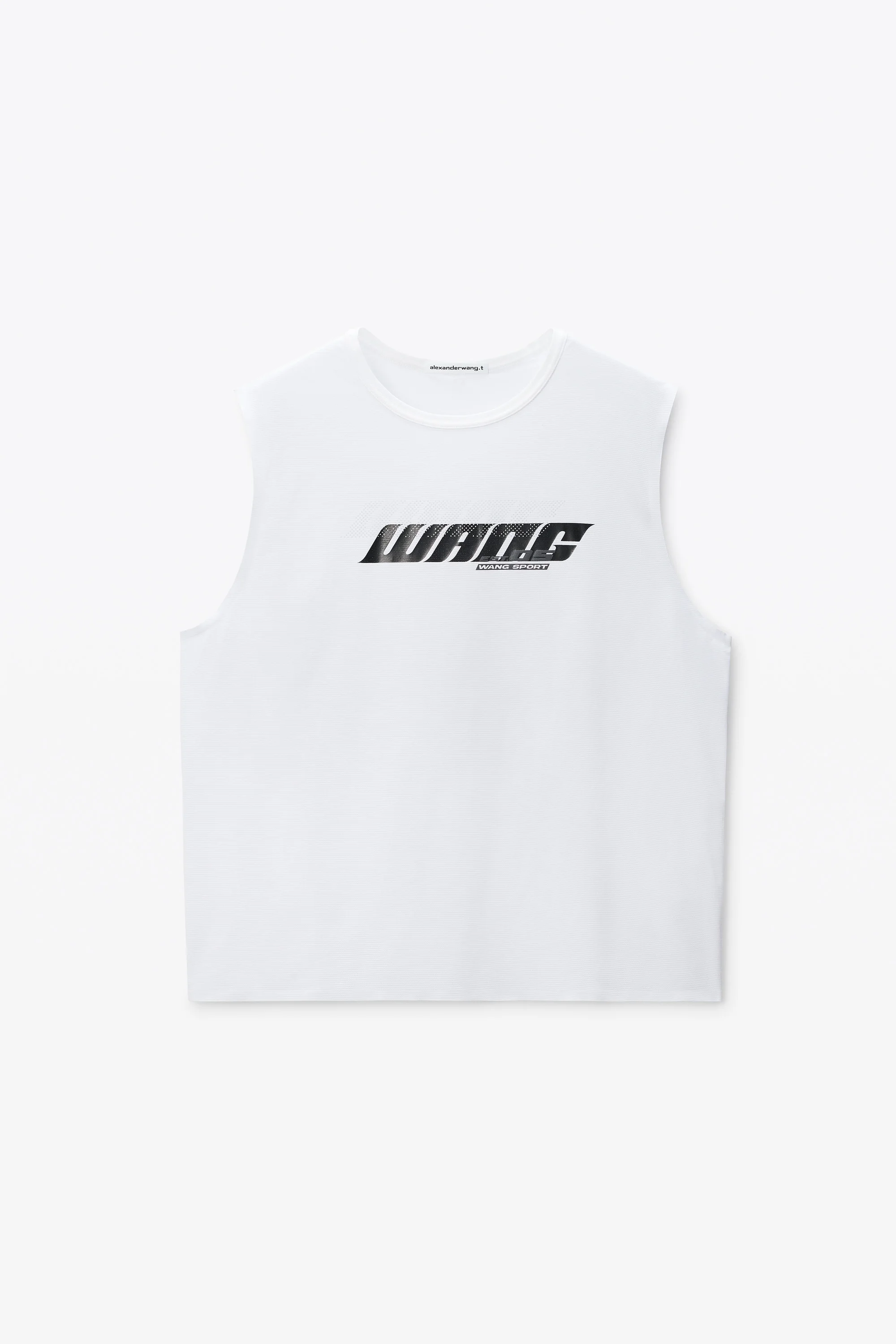White Laser-Cut Logo Muscle Shirt - 1