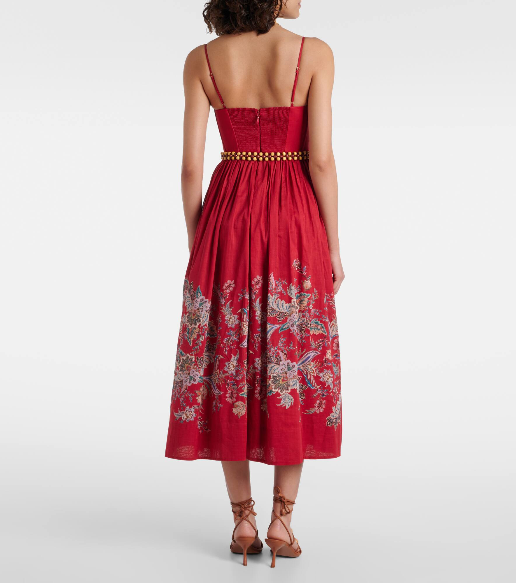Rhiannon gathered paisley cotton midi dress - 3