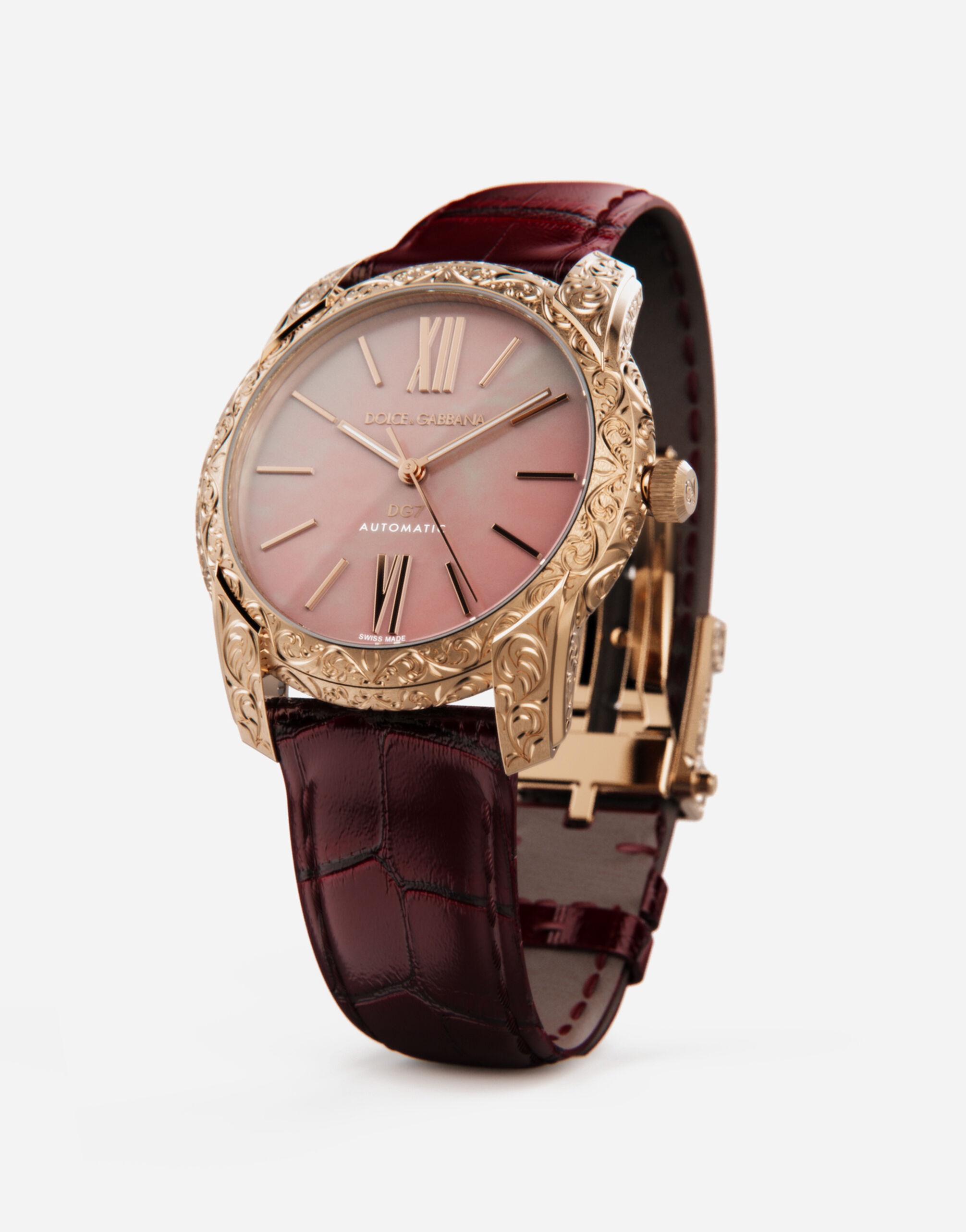 DG7 Gattopardo watch in red gold with pink mother of pearl - 4