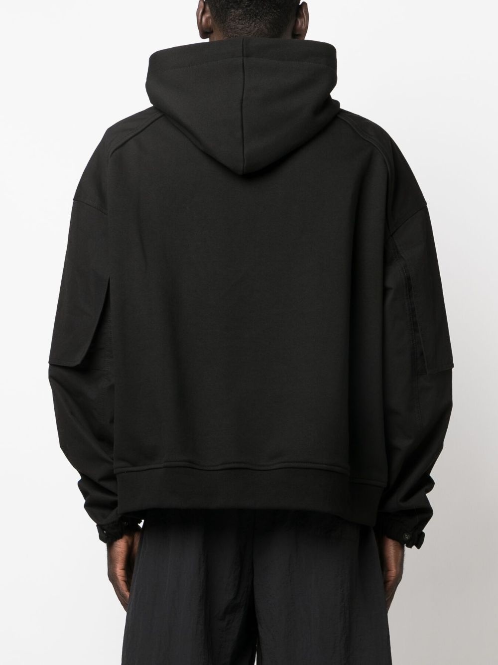 logo-embroidered cotton hoodie - 4