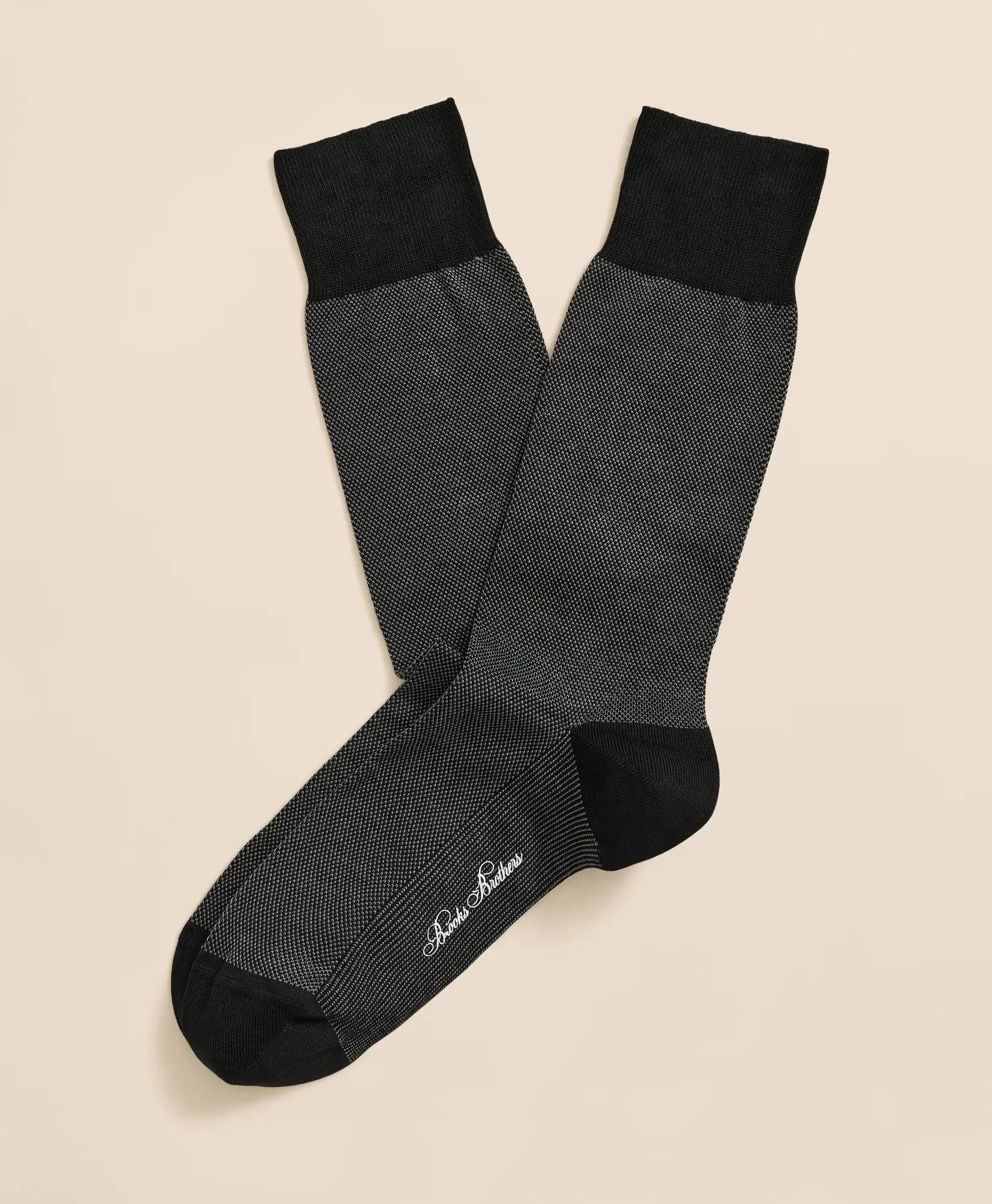 Cotton-Blend Birdseye Socks - 1