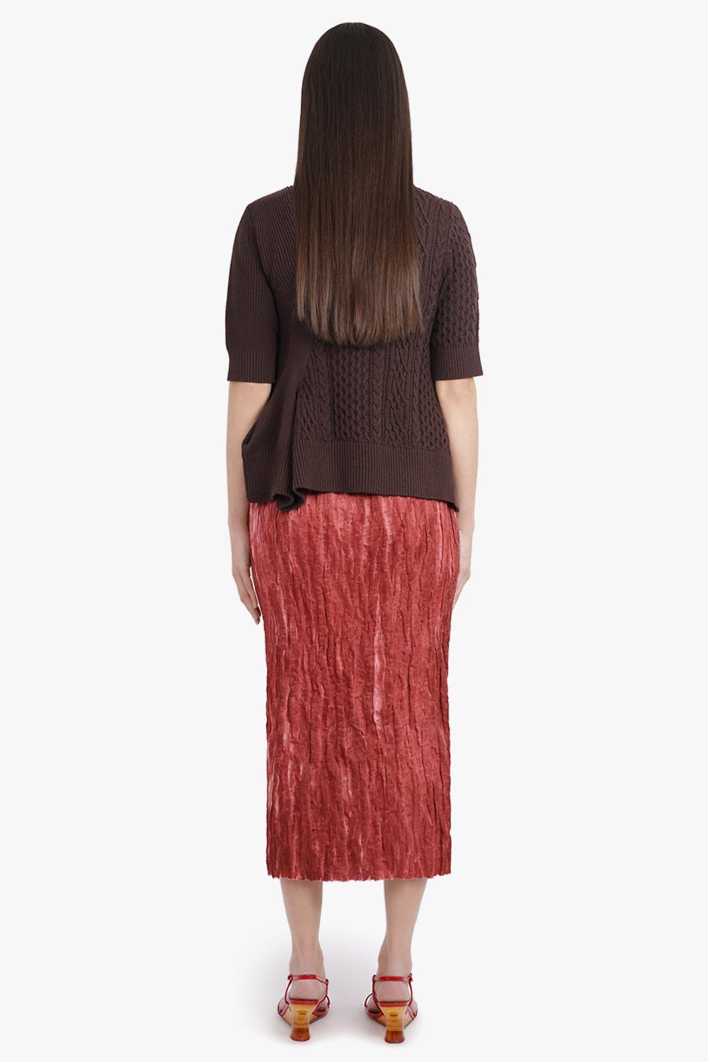 GOOP RELAXED PLEAT MIDI SKIRT | RED - 5
