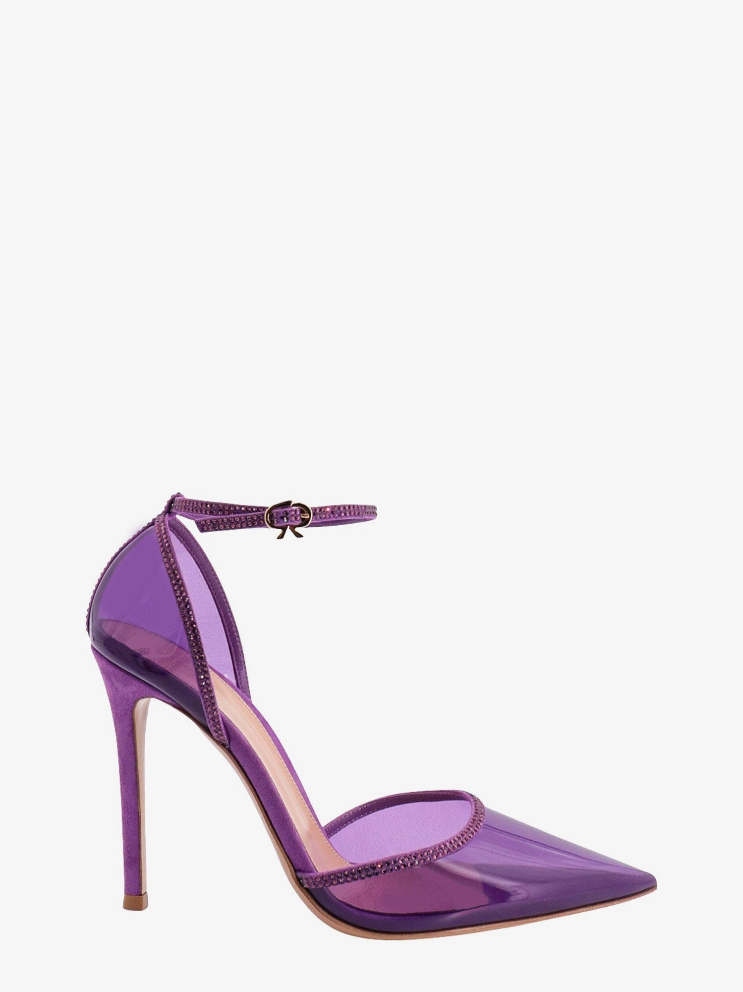 Gianvito Rossi Pvc Décolleté With Rhinestone Profiles - 1
